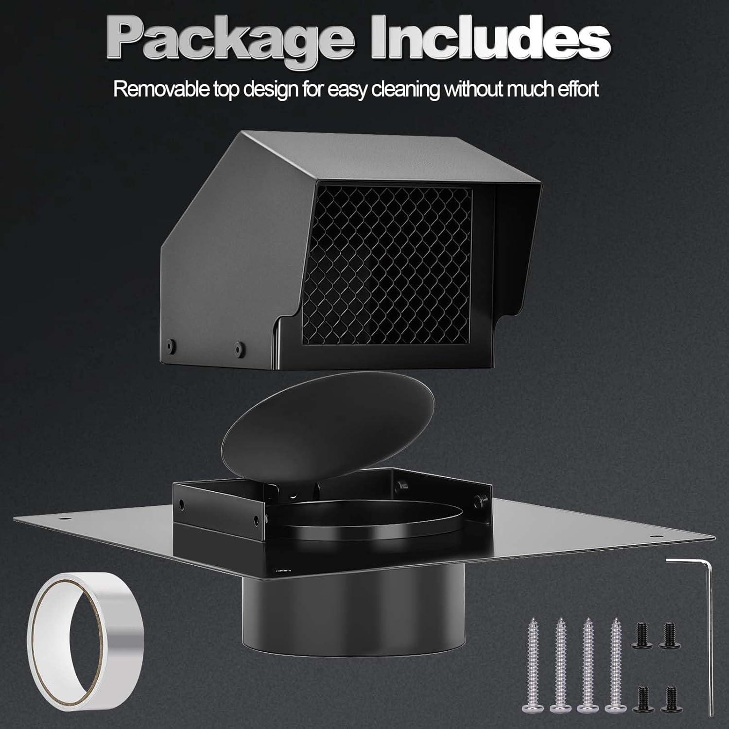 Tapa de Ventilación de Techo TrivdPro 4 Pulgadas Acero Galvanizado