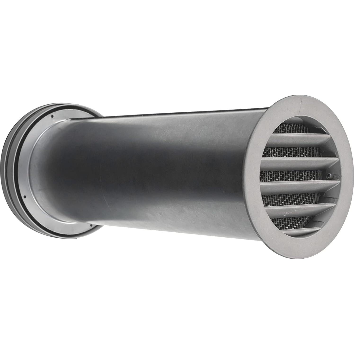 Repa Market 4 Inch Through-Wall Natural Airflow Ventilation Kit - Adjustable Length, Soundproof, Easy Cleaning - Polymer Coated Steel Modern Diffuser and Aluminum Alloy Vent Grille, Cover
