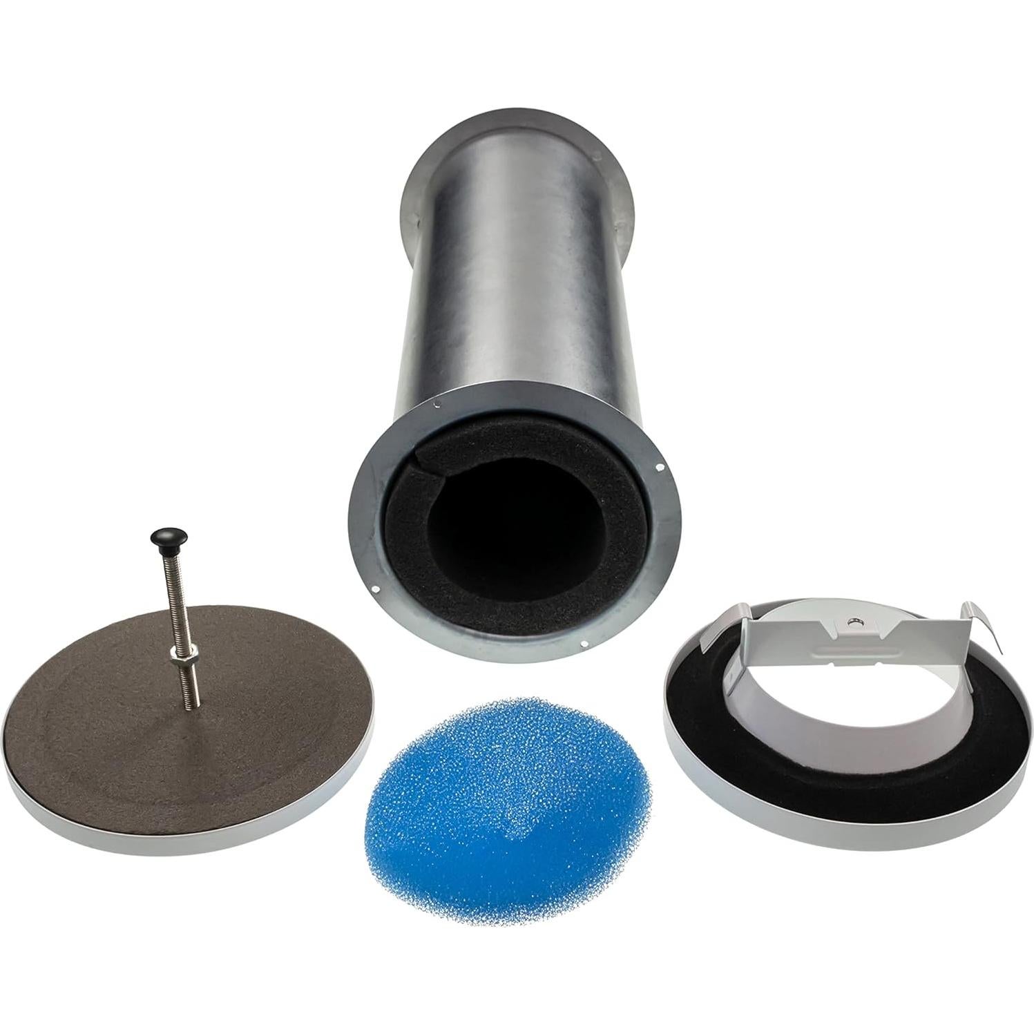 Repa Market 4 Inch Through-Wall Natural Airflow Ventilation Kit - Adjustable Length, Soundproof, Easy Cleaning - Polymer Coated Steel Modern Diffuser and Aluminum Alloy Vent Grille, Cover