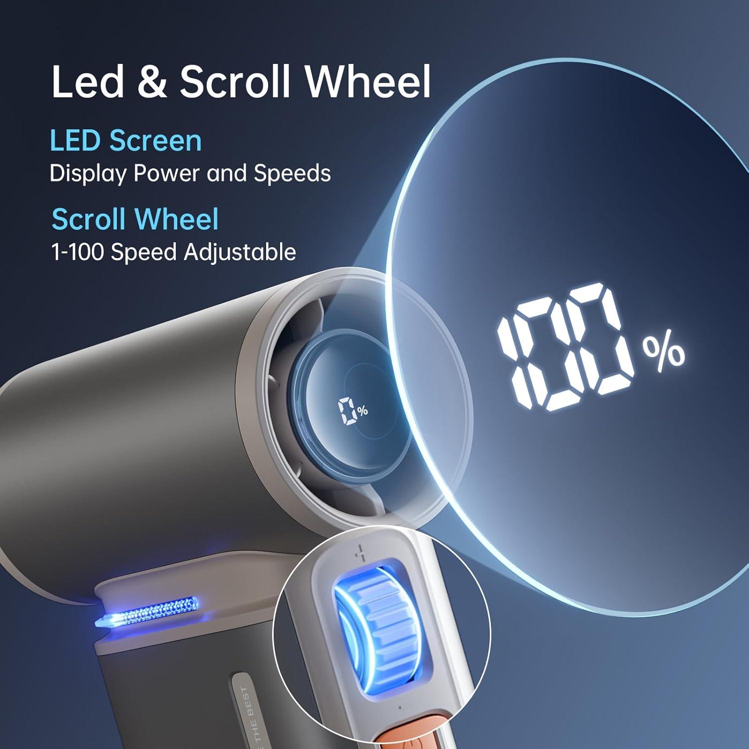 Ventilador Portátil JISULIFE Ultra1 9000mAh 100 Velocidades