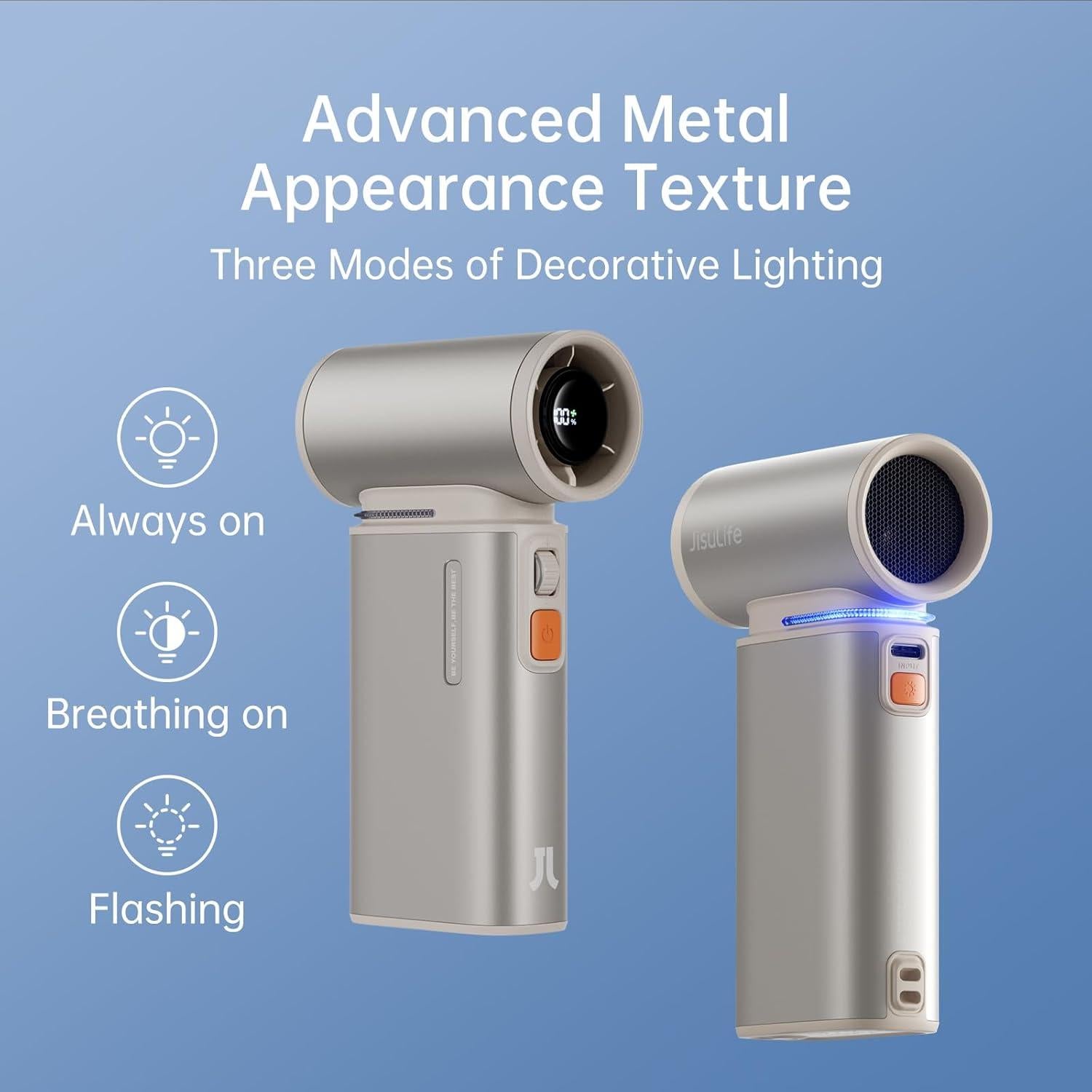 Ventilador Portátil JISULIFE Ultra1 9000mAh 100 Velocidades