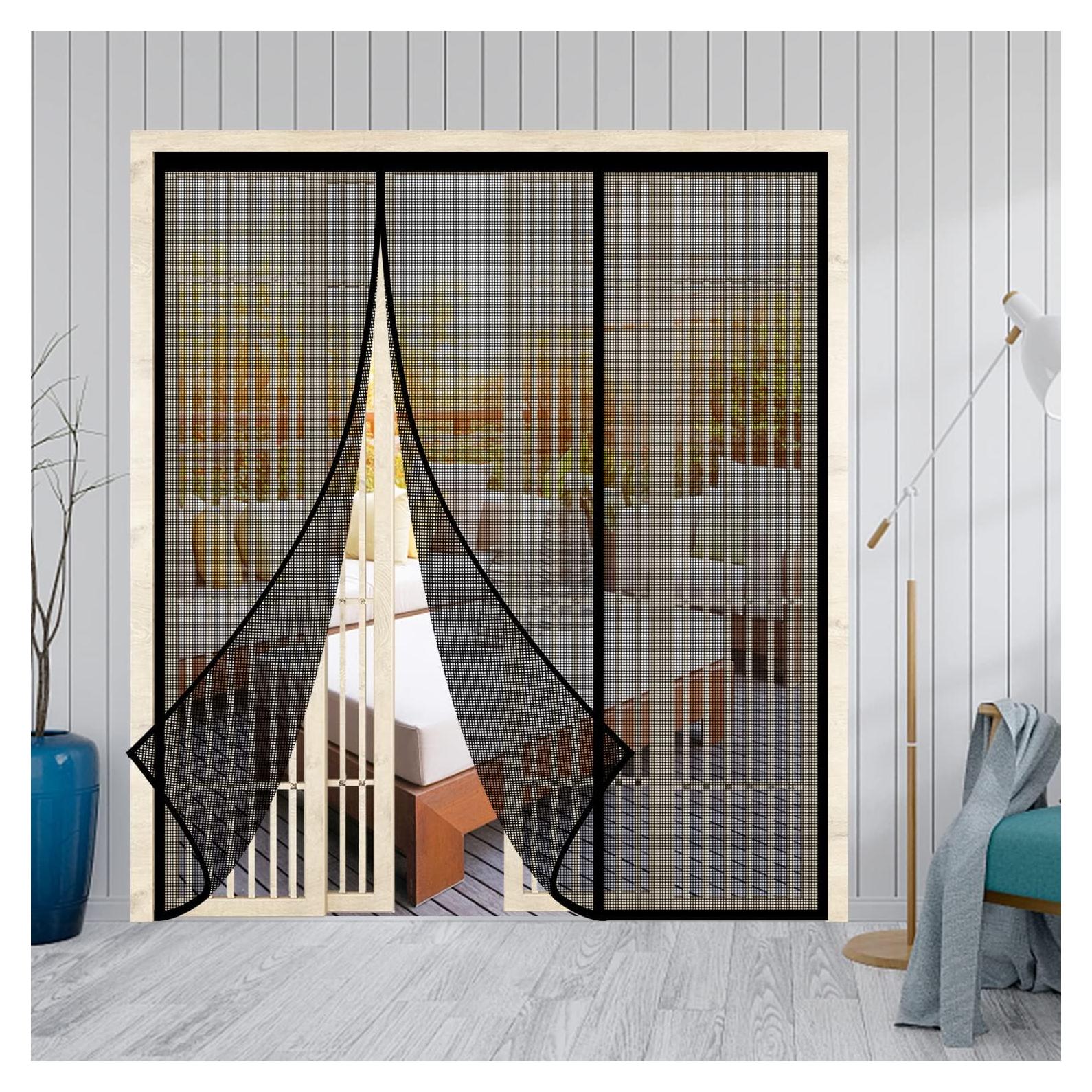 Puerta de Pantalla Magnética Veanusiver 182x203 cm Negra