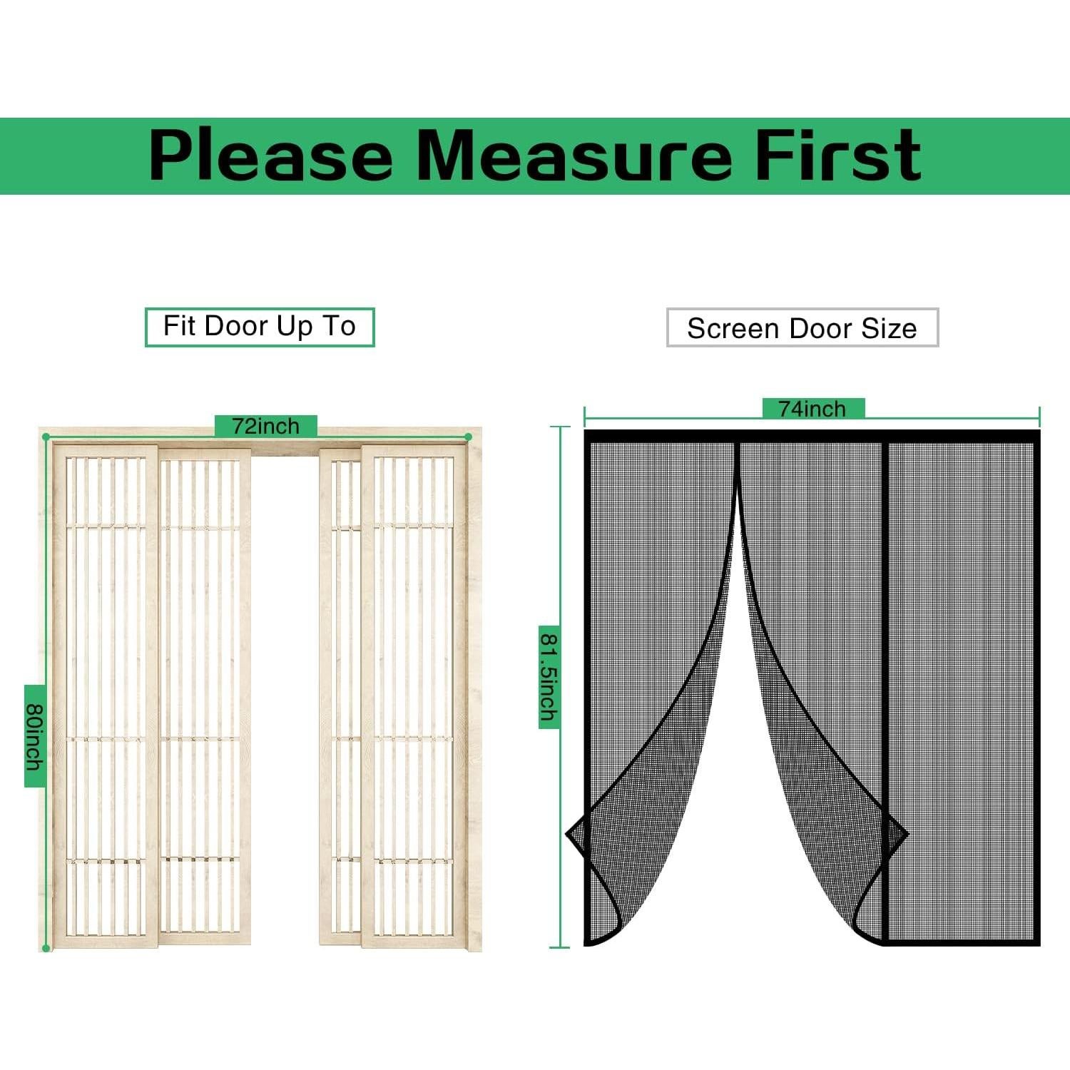Puerta de Pantalla Magnética Veanusiver 182x203 cm Negra