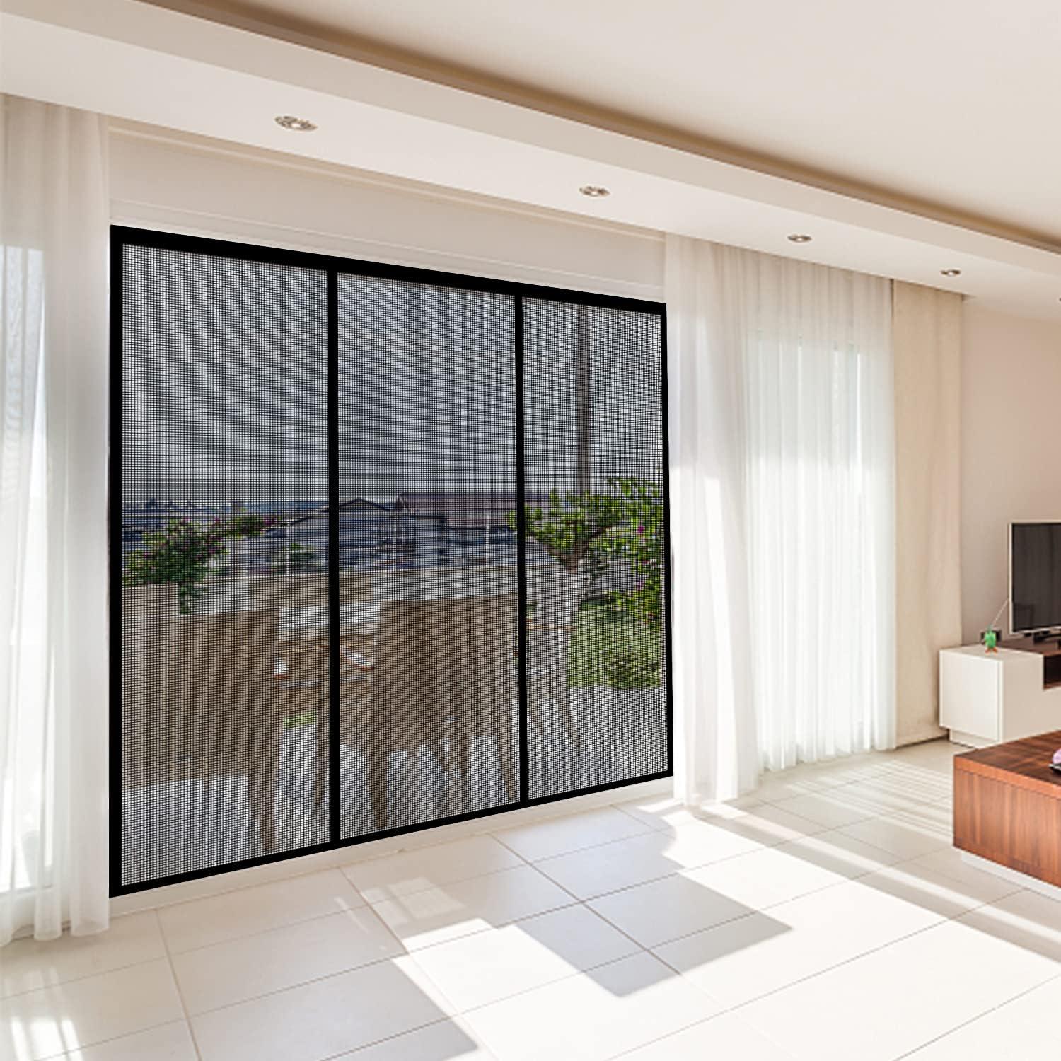 Puerta de Pantalla Magnética Veanusiver 182x203 cm Negra