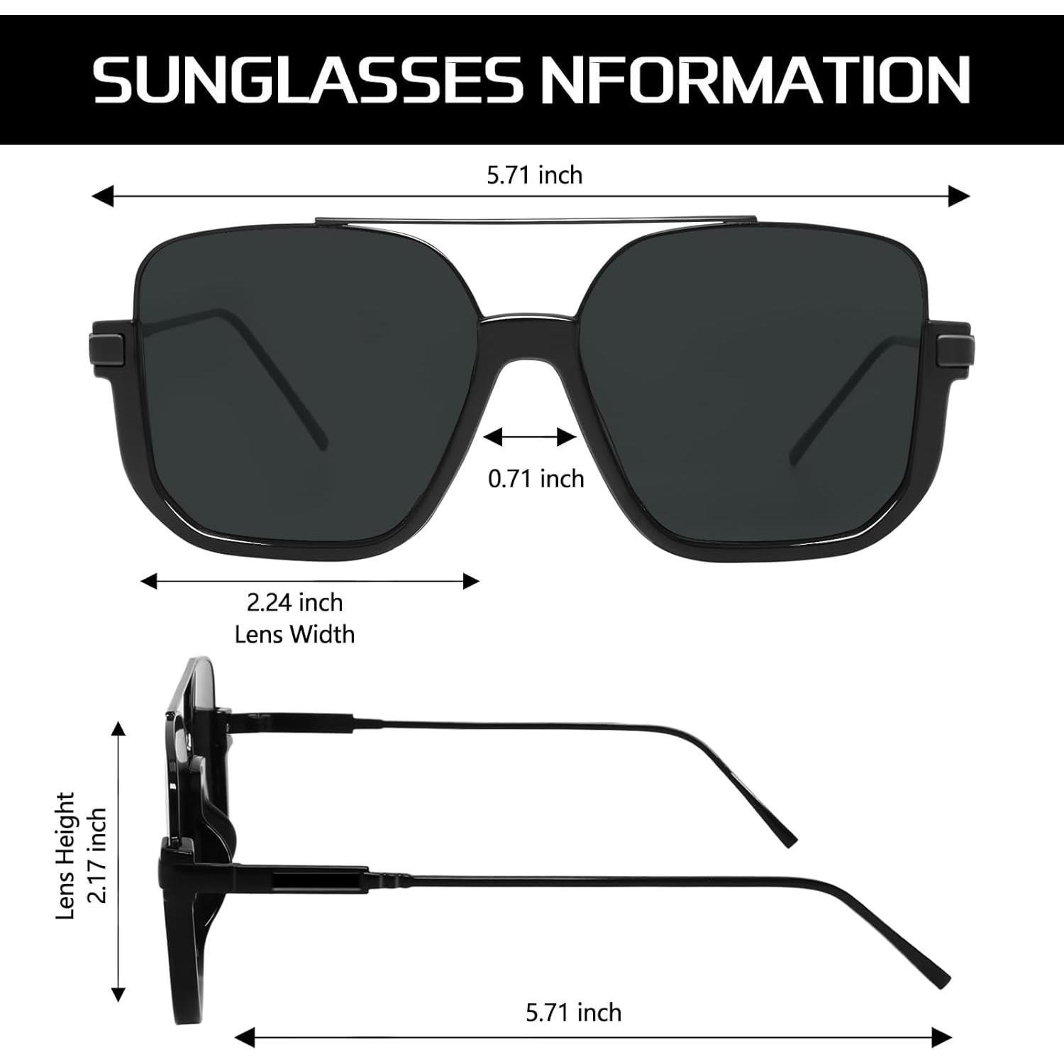 Gafas de sol aviador retro GUVIVI unisex 100% UV 47mm