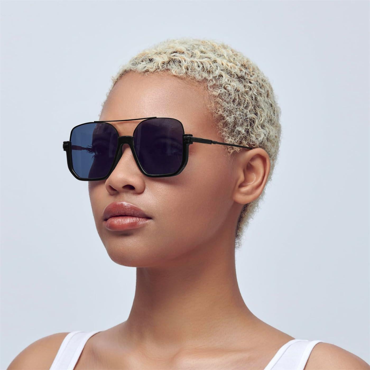 Gafas de sol aviador retro GUVIVI unisex 100% UV 47mm