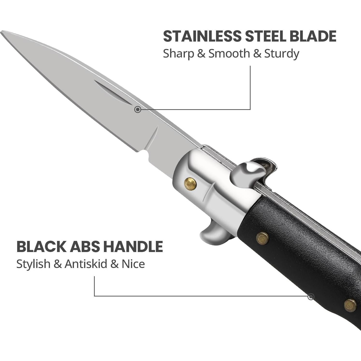 Cuchillo de bolsillo FUNBRO negro EDC 9.9 cm ligero y compacto