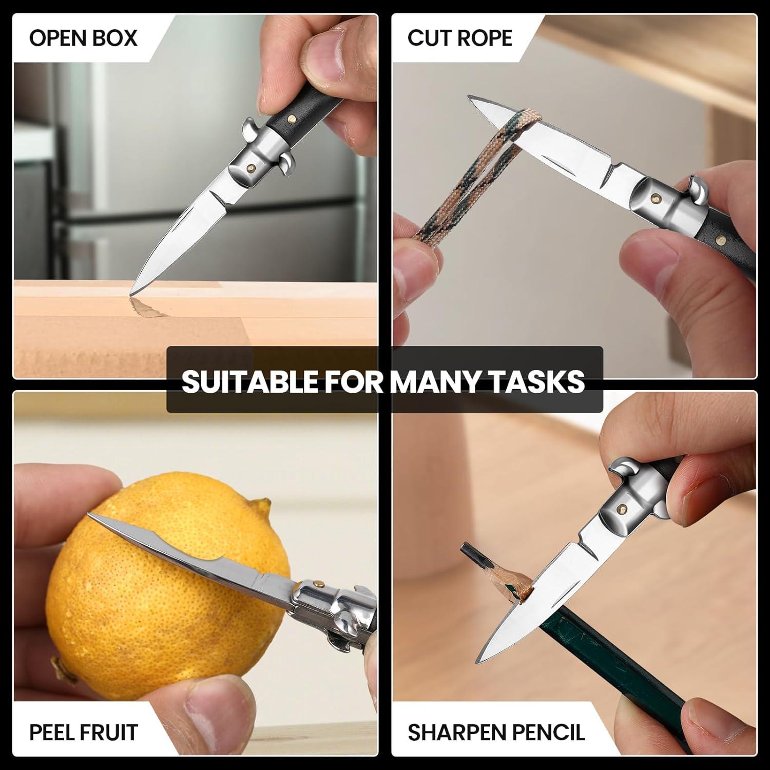 Cuchillo de bolsillo FUNBRO negro EDC 9.9 cm ligero y compacto