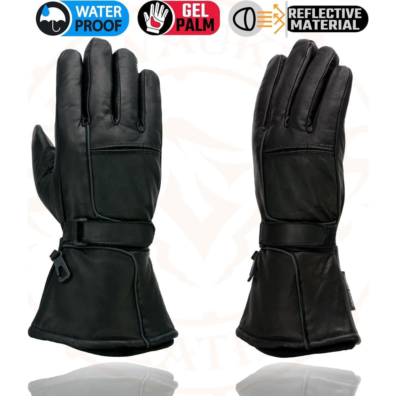Guantes de Cuero Milwaukee Leather MG7505 para Hombre Negro