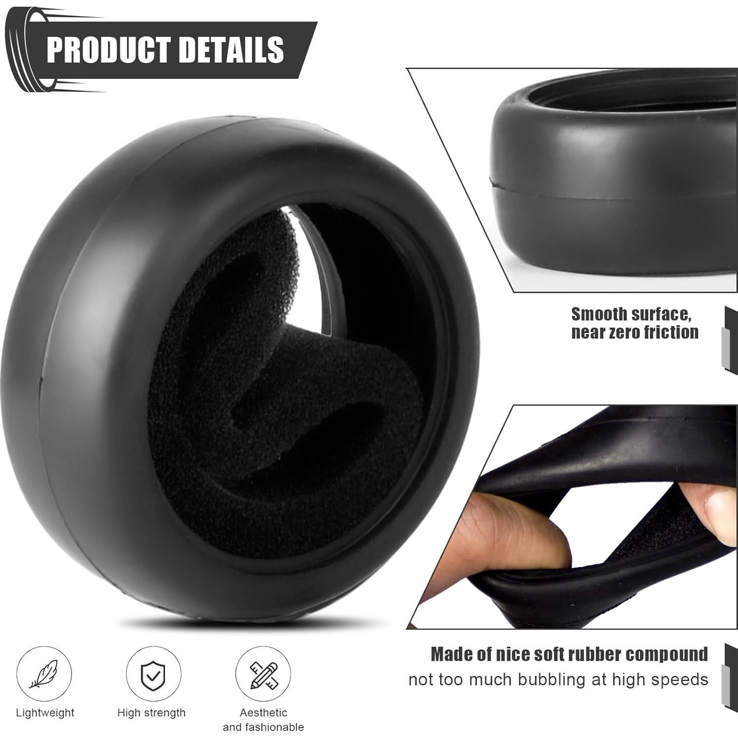 Neumáticos de Carretera 1/10 RcThjia 4 Pcs Caucho Blando