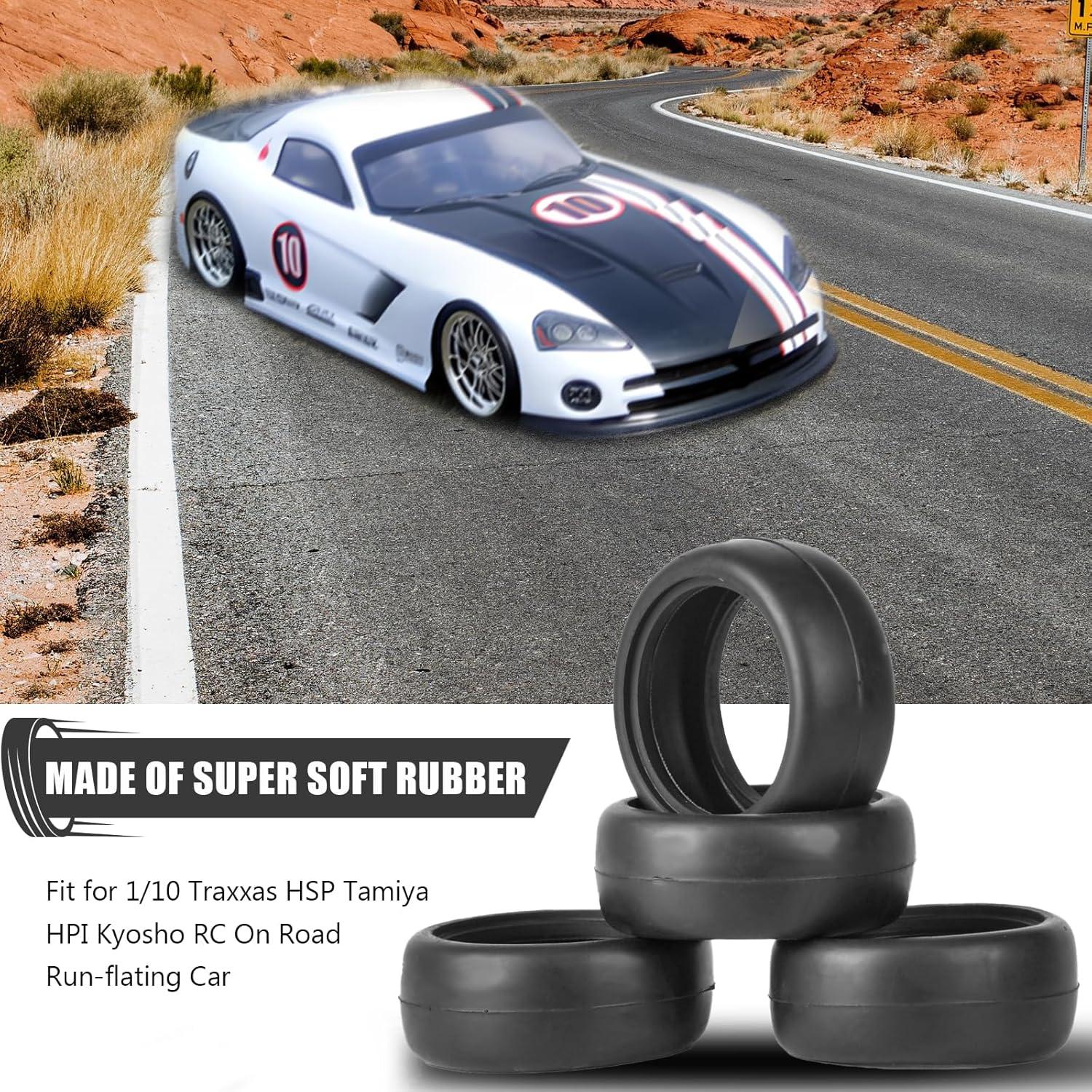 Neumáticos de Carretera 1/10 RcThjia 4 Pcs Caucho Blando