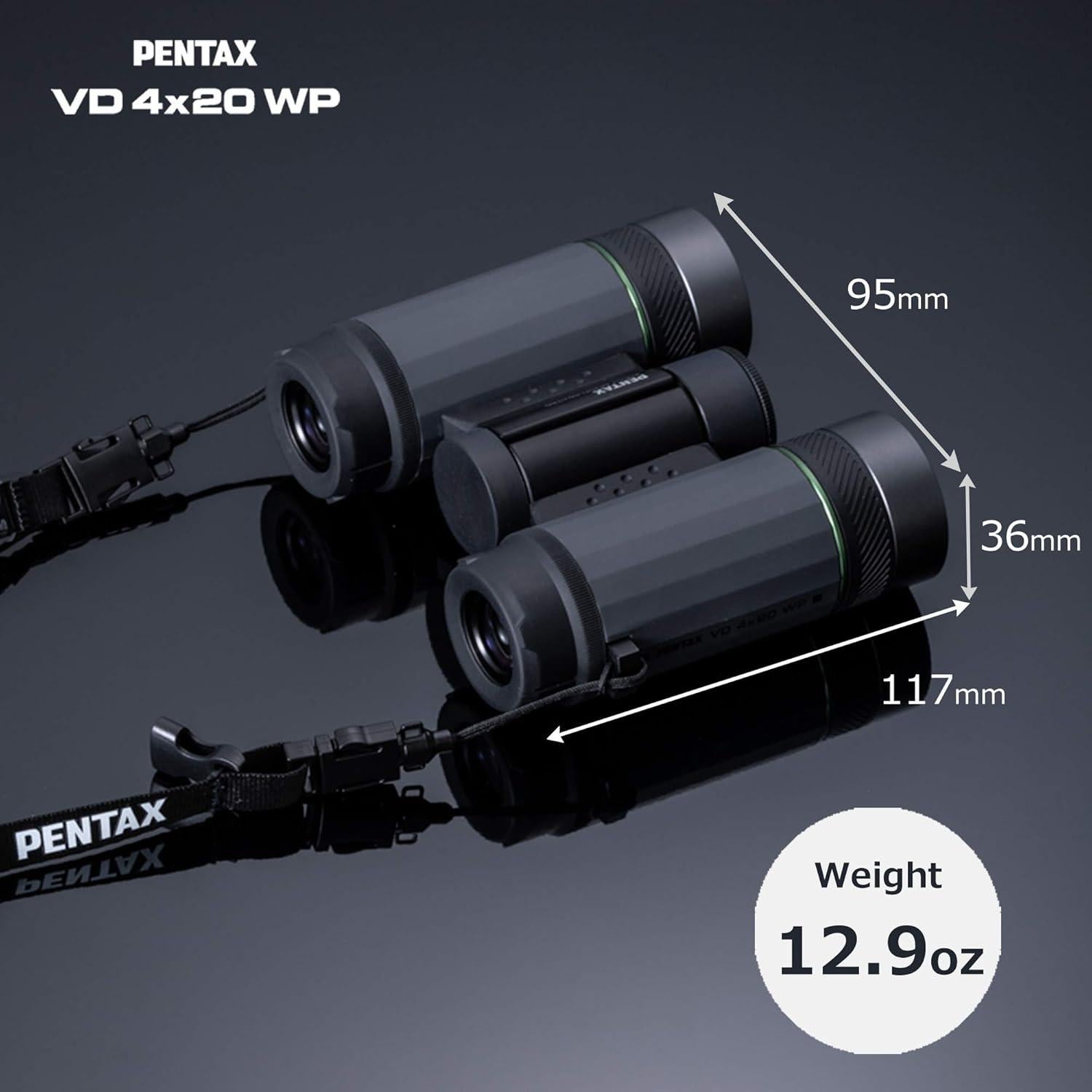 Binoculares PENTAX VD 4x20 WP 3 en 1, A prueba de Agua