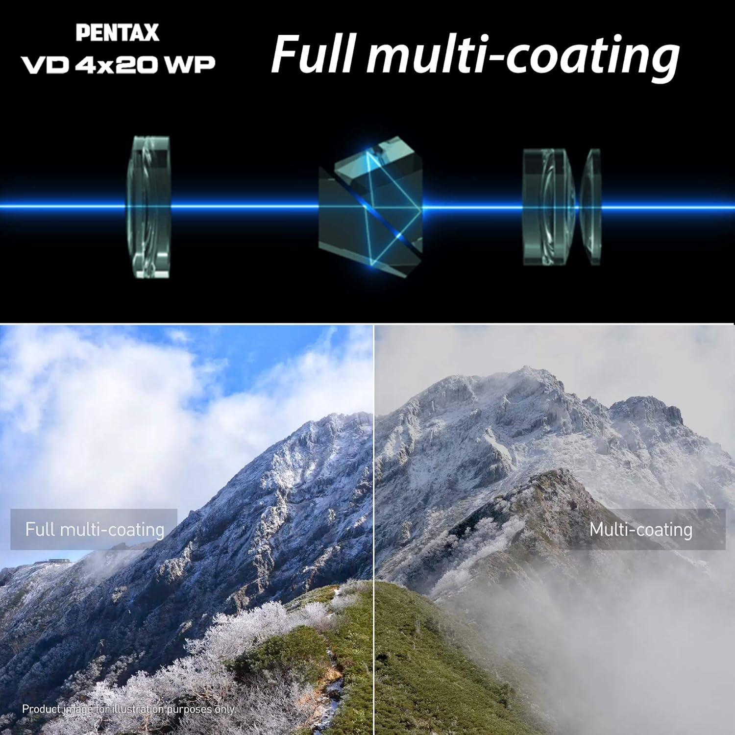 Binoculares PENTAX VD 4x20 WP 3 en 1, A prueba de Agua