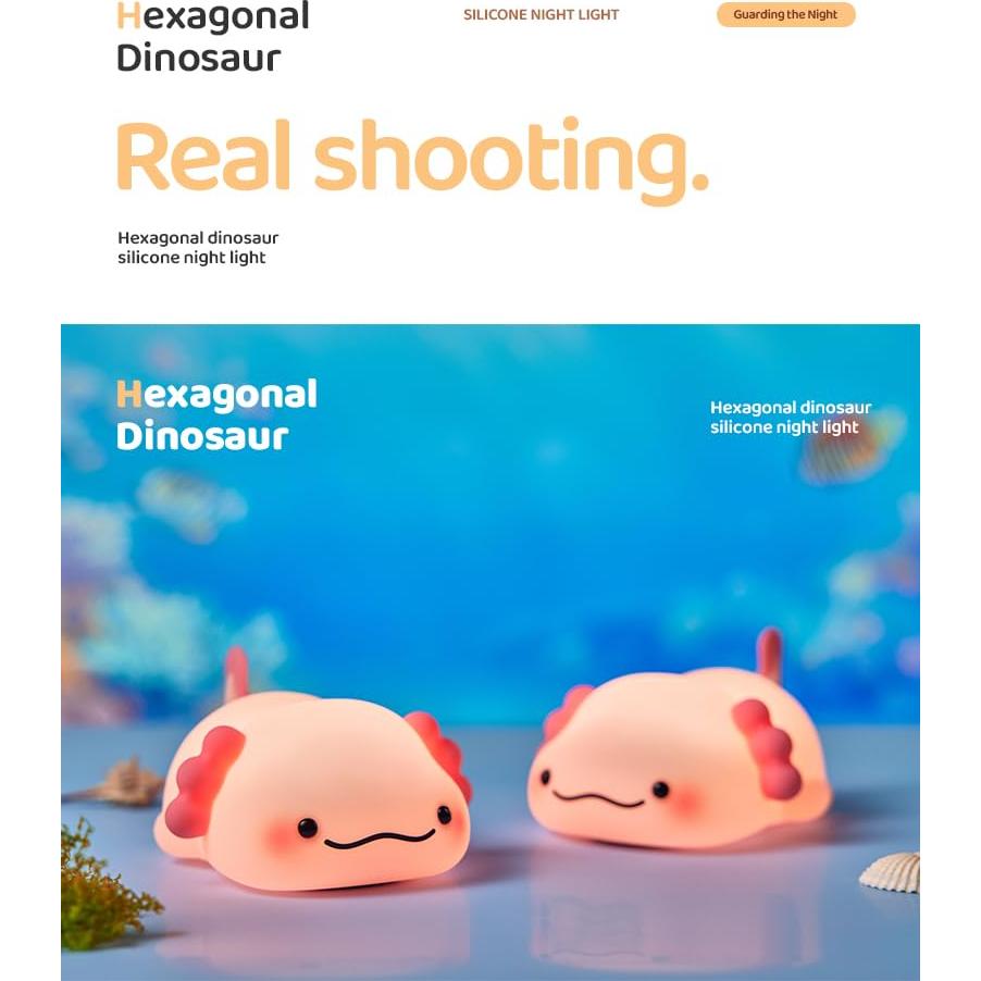 Luz Nocturna Axolotl ATSUI LED Silicona Regulable 3 Niveles