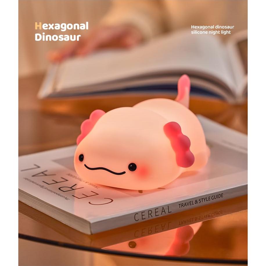 Luz Nocturna Axolotl ATSUI LED Silicona Regulable 3 Niveles