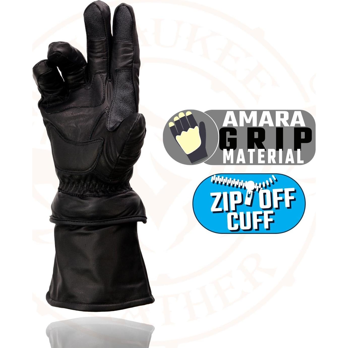 Guantes de Cuero Milwaukee Leather MG7505 para Hombre Negro