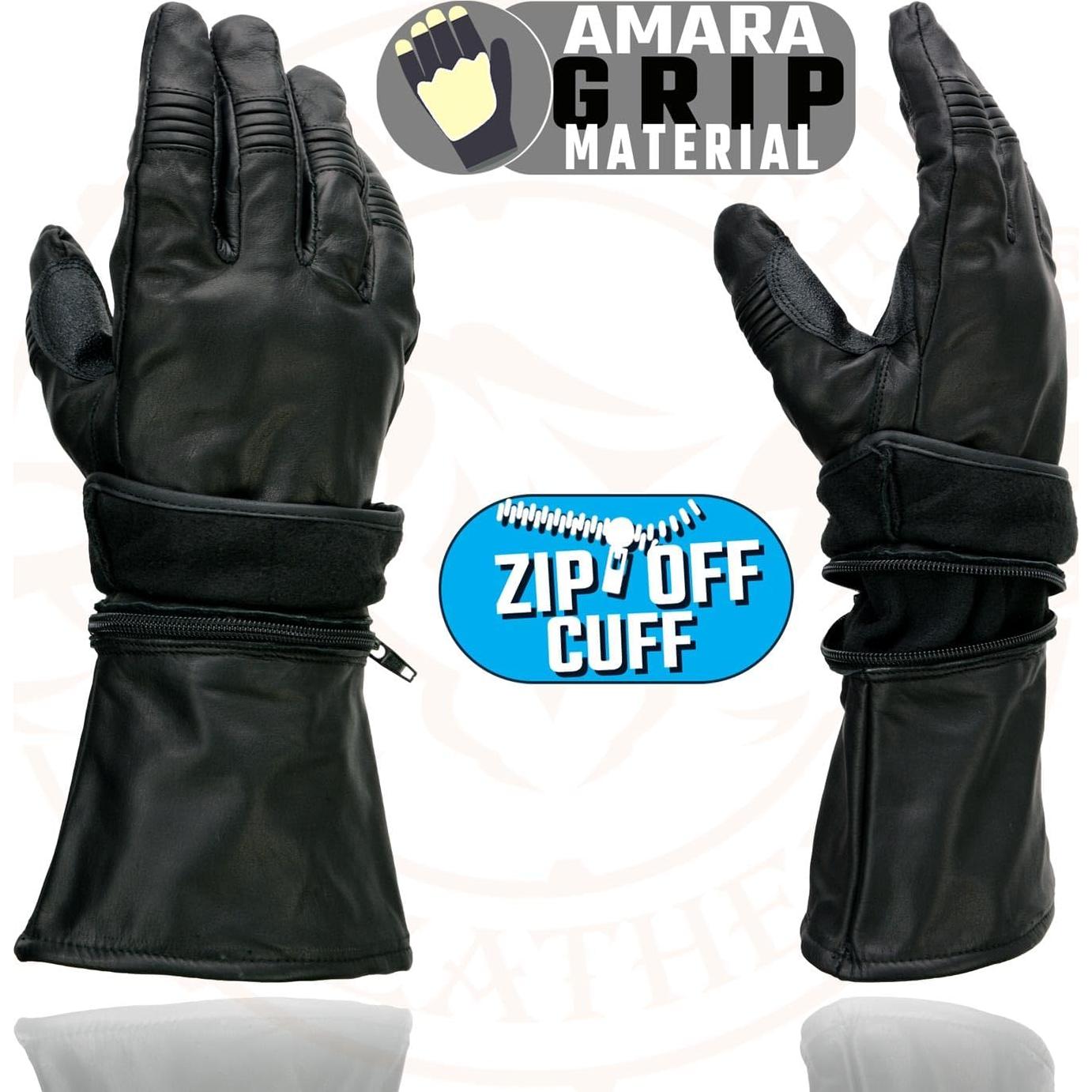 Guantes de Cuero Milwaukee Leather MG7505 para Hombre Negro