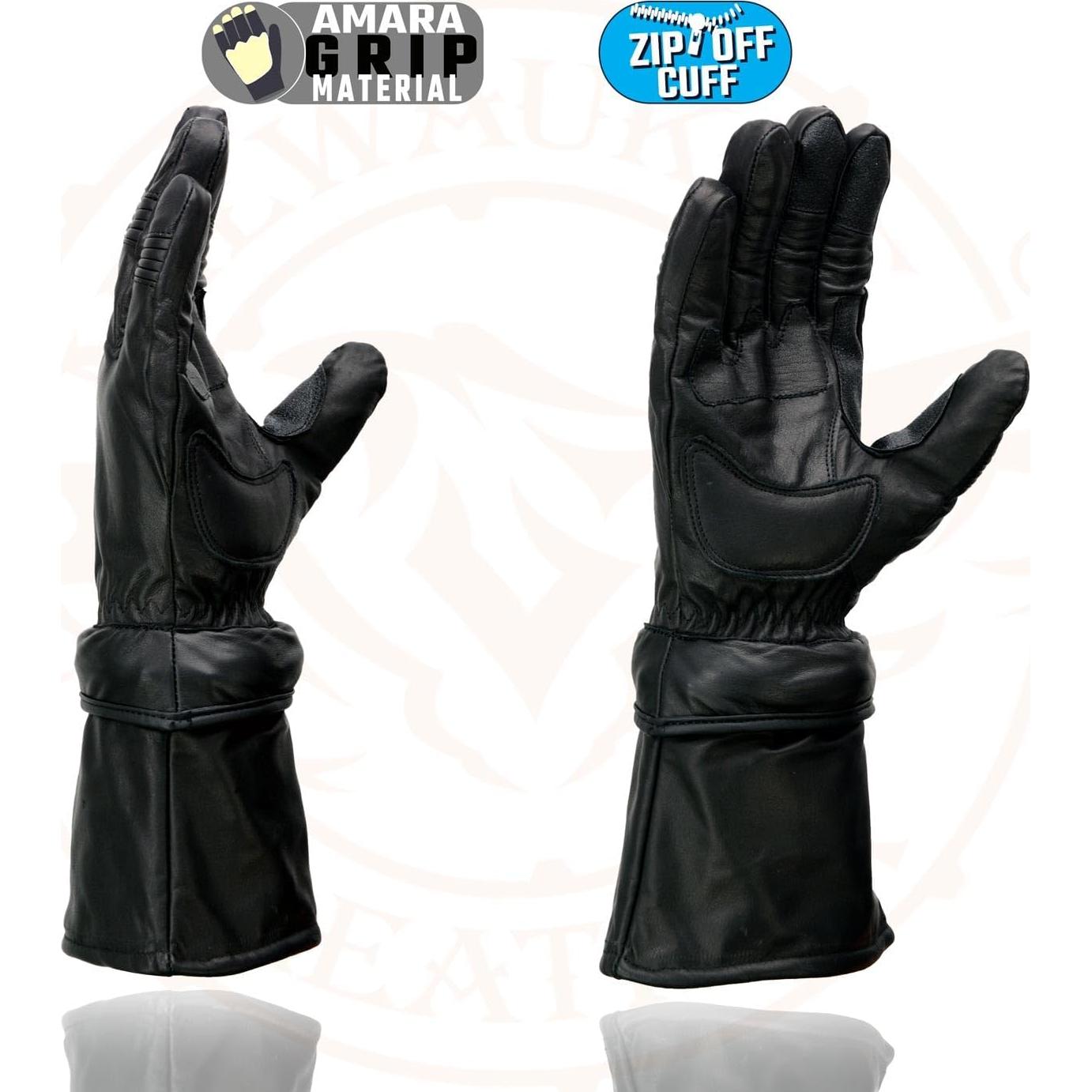 Guantes de Cuero Milwaukee Leather MG7505 para Hombre Negro