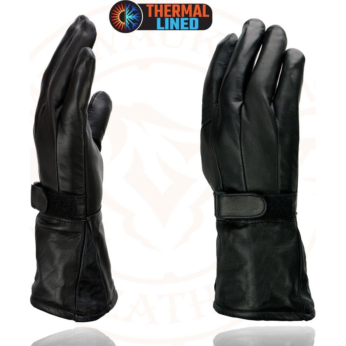 Guantes de Cuero Milwaukee Leather MG7505 para Hombre - Negro