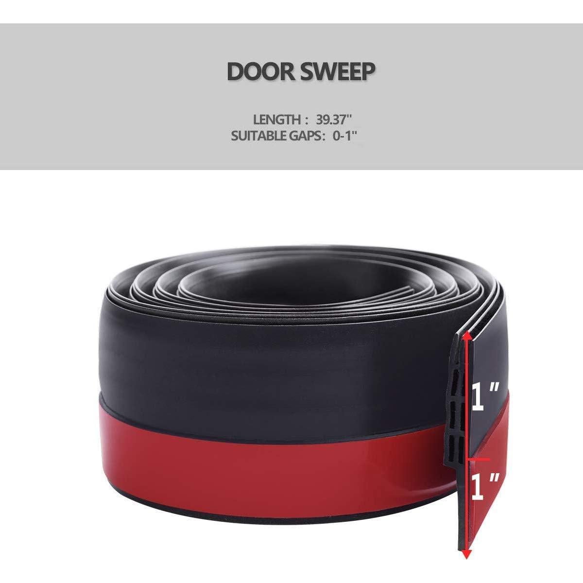 Suptikes Sello Bajo Puerta Aislante Acústico 5cm x 99cm Negro