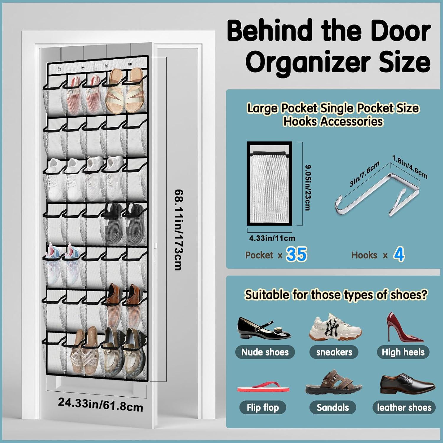 Organizador de Zapatos Colgante Kotkn 35 Compartimentos Blanco