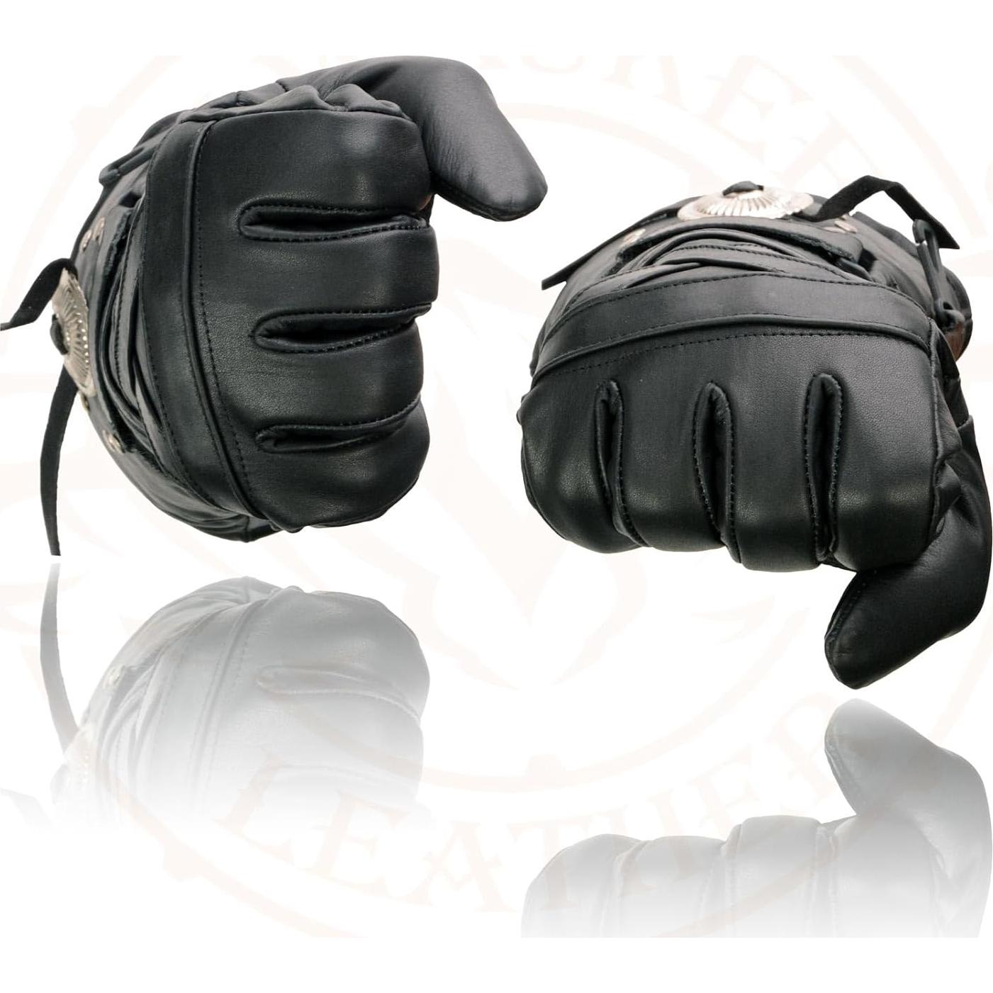 Guantes de Cuero Milwaukee Leather MG7505 para Hombre Negro