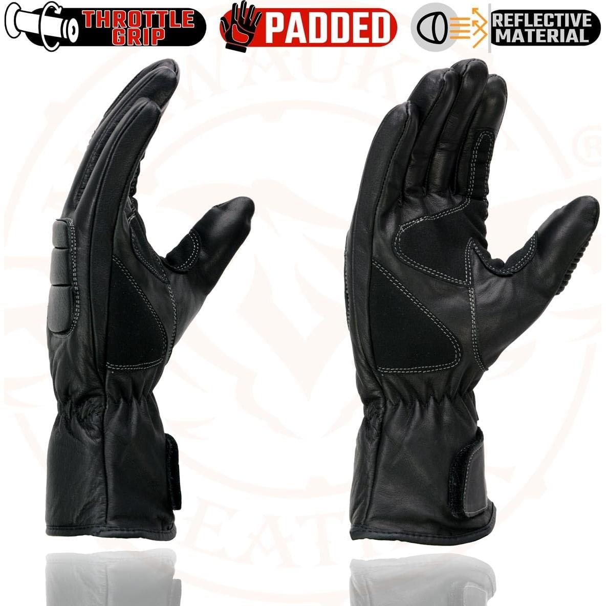 Guantes de Cuero Milwaukee Leather MG7505 para Hombre Negro