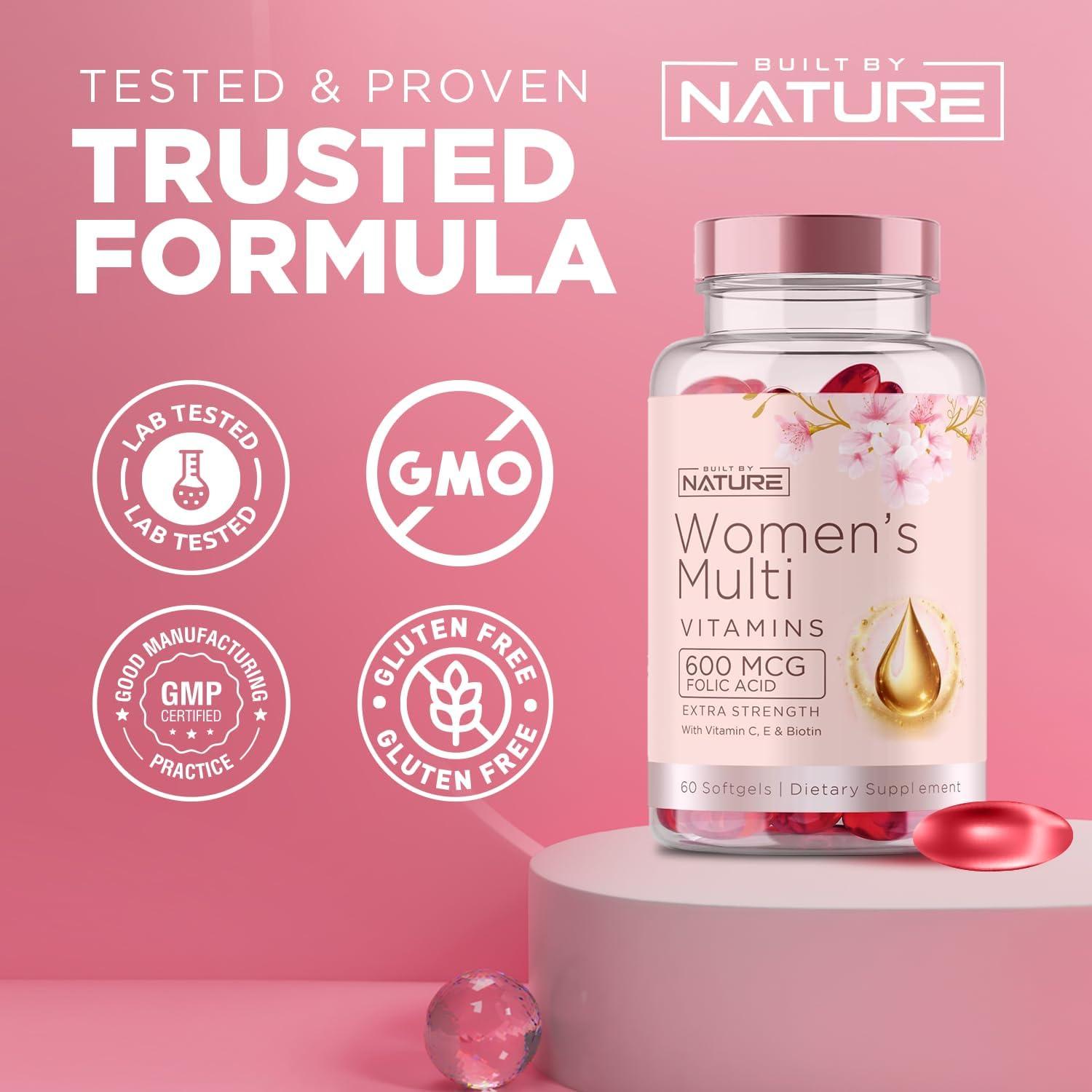 Multivitamínico Completo para Mujeres Construidas por la Naturaleza - 60 Gelatinas Blandas