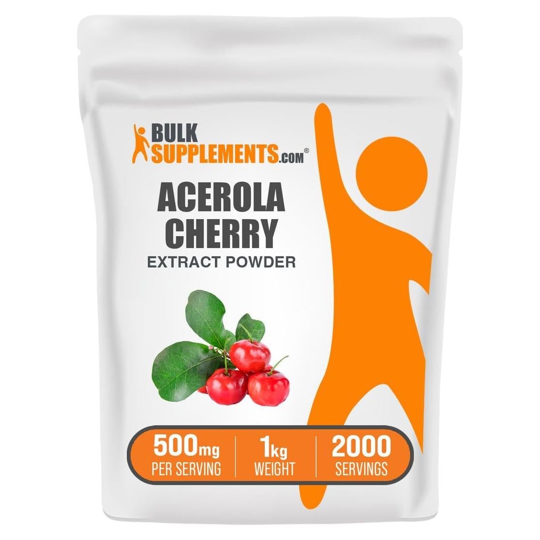 Polvo de Extracto de Cereza Acerola BulkSupplements 1kg - Vitamina C Vegano