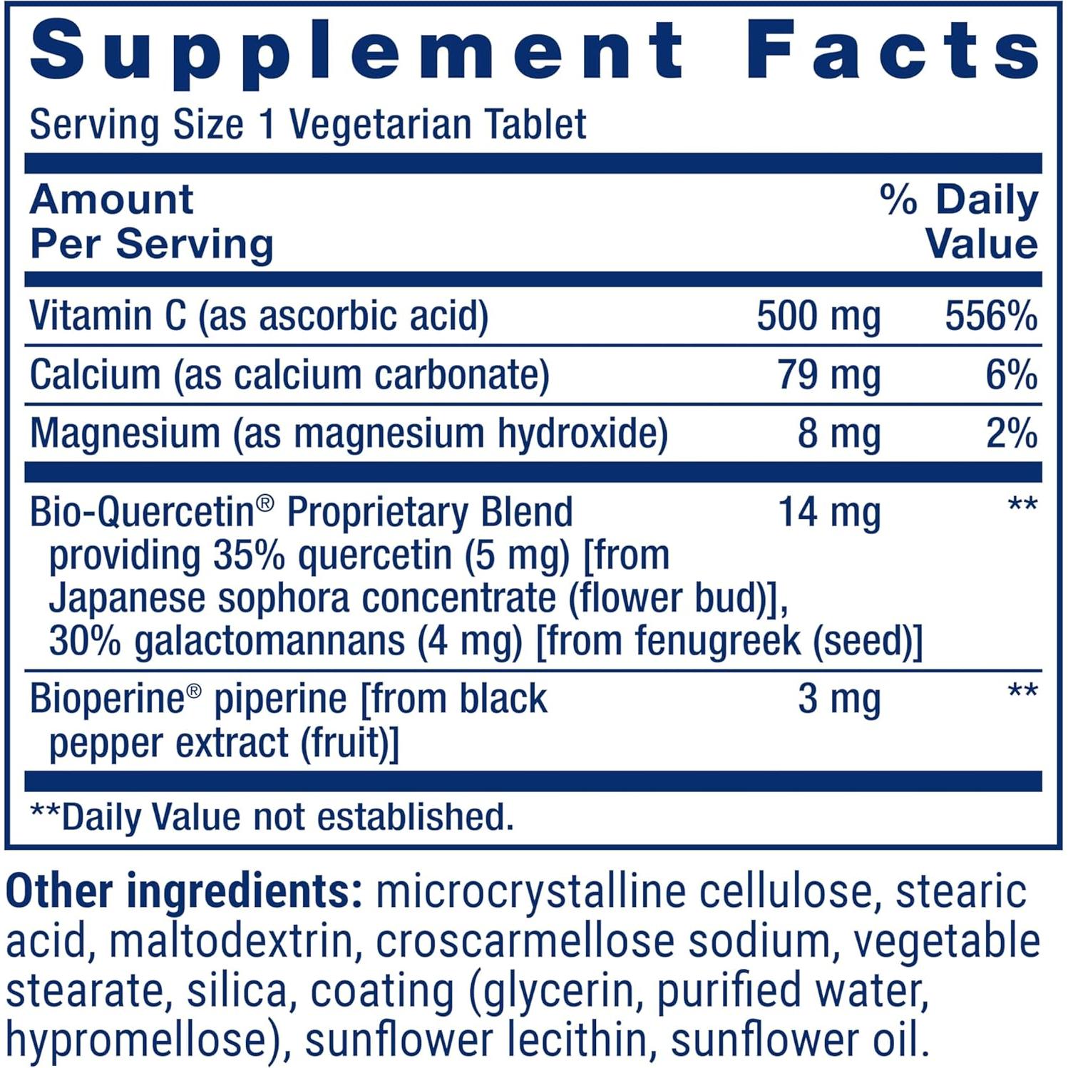 Life Extension Fast-C® y Bio-Quercetina® 60 Tabletas Vegetarianas