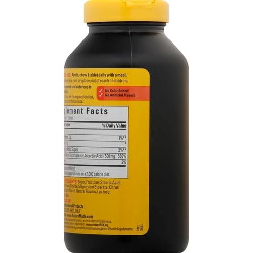 Vitamina C Masticable Nature Made 500 mg Naranja 150 Tabletas