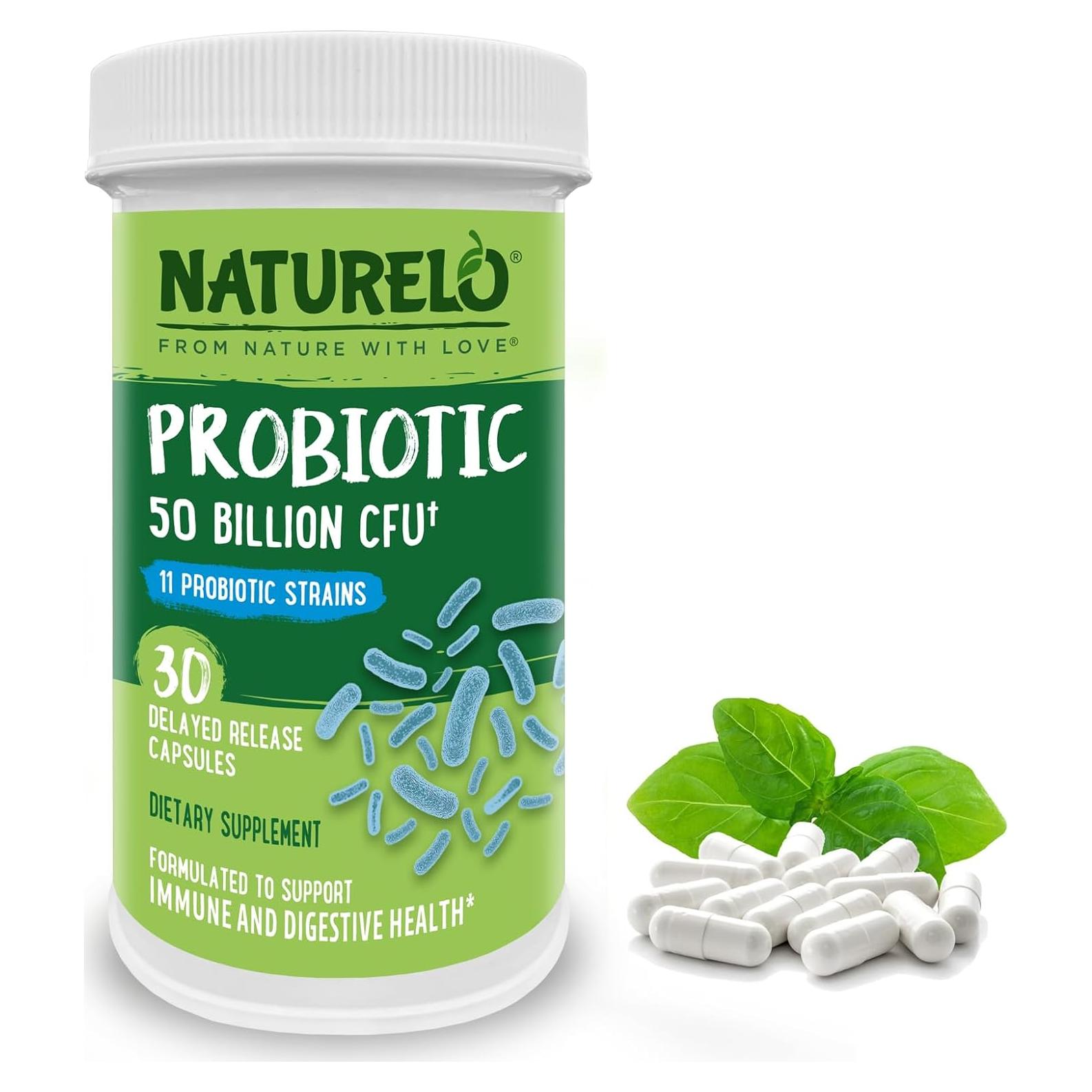 Probioticos NATURELO 30 Cápsulas Vegetarianas 50 Mil Millones UFC