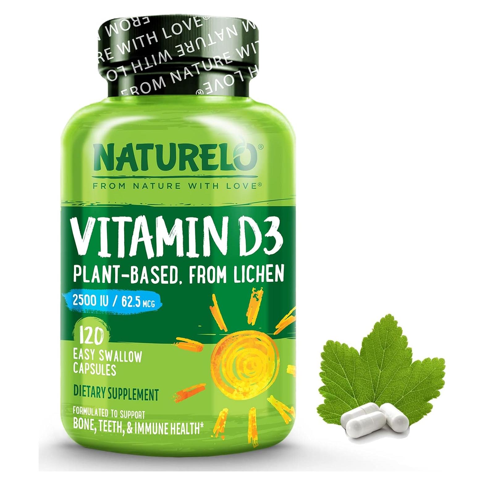 Vitamina D3 Vegana NATURELO 2500 UI - 120 Cápsulas