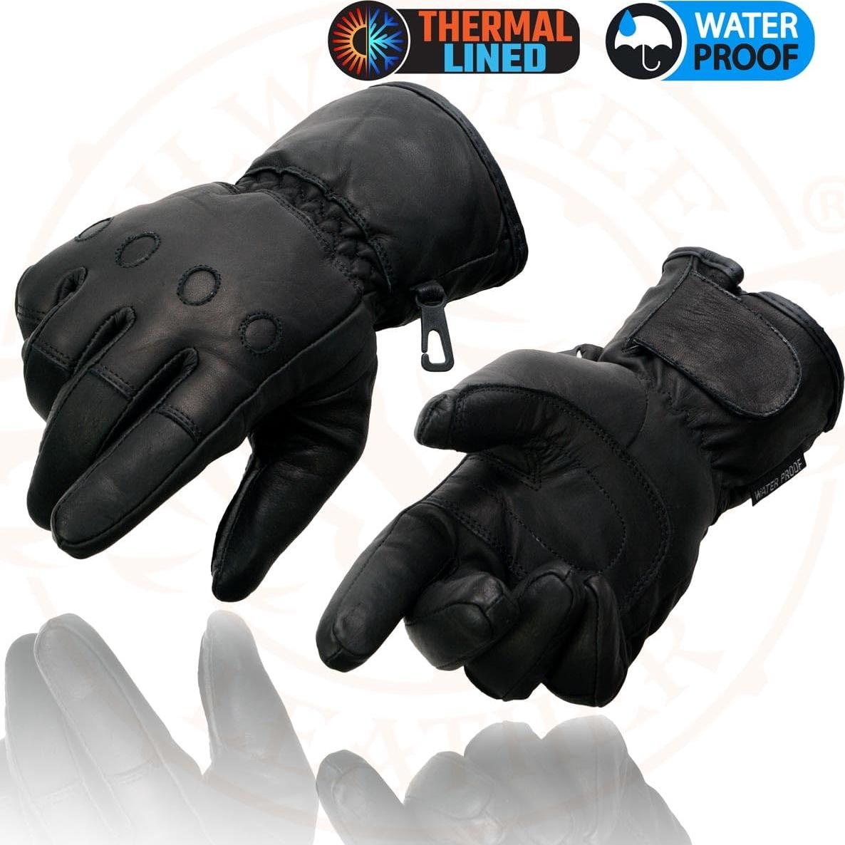 Guantes de Cuero Milwaukee Leather MG7505 para Hombre Negro