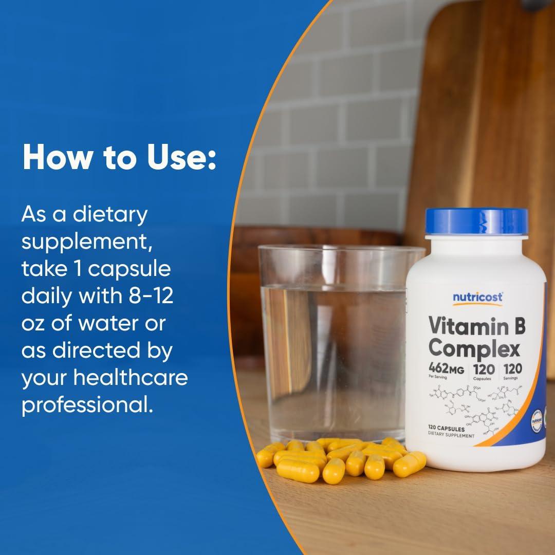 Nutricost Complejo de Vitaminas B 462mg 120 Cápsulas Veggie