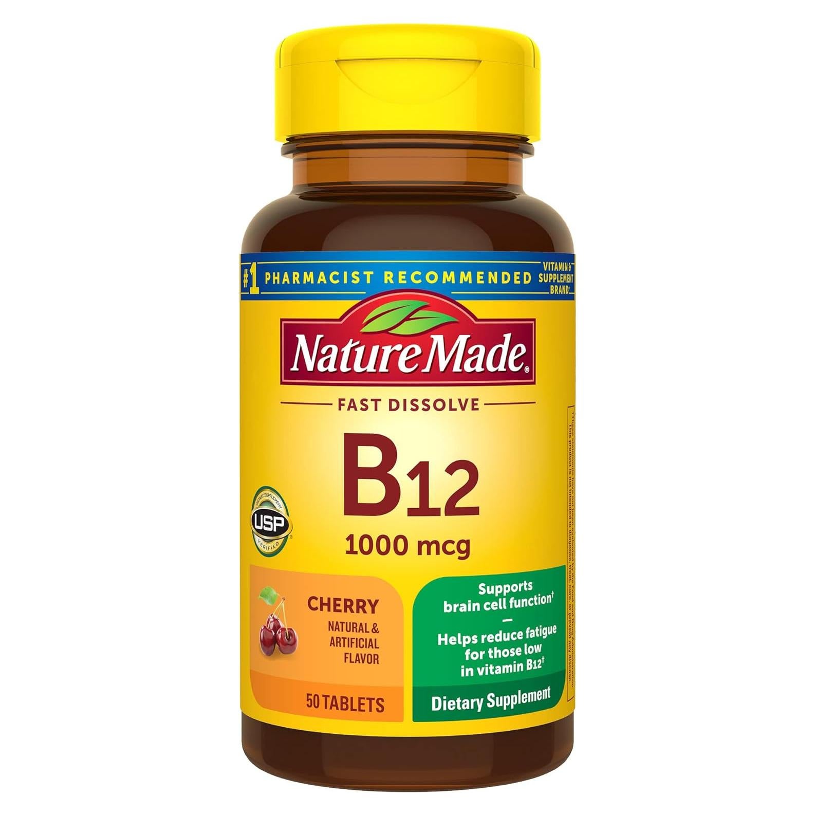 Vitamina B12 1000 mcg Nature Made Sublingual 50 Tabletas