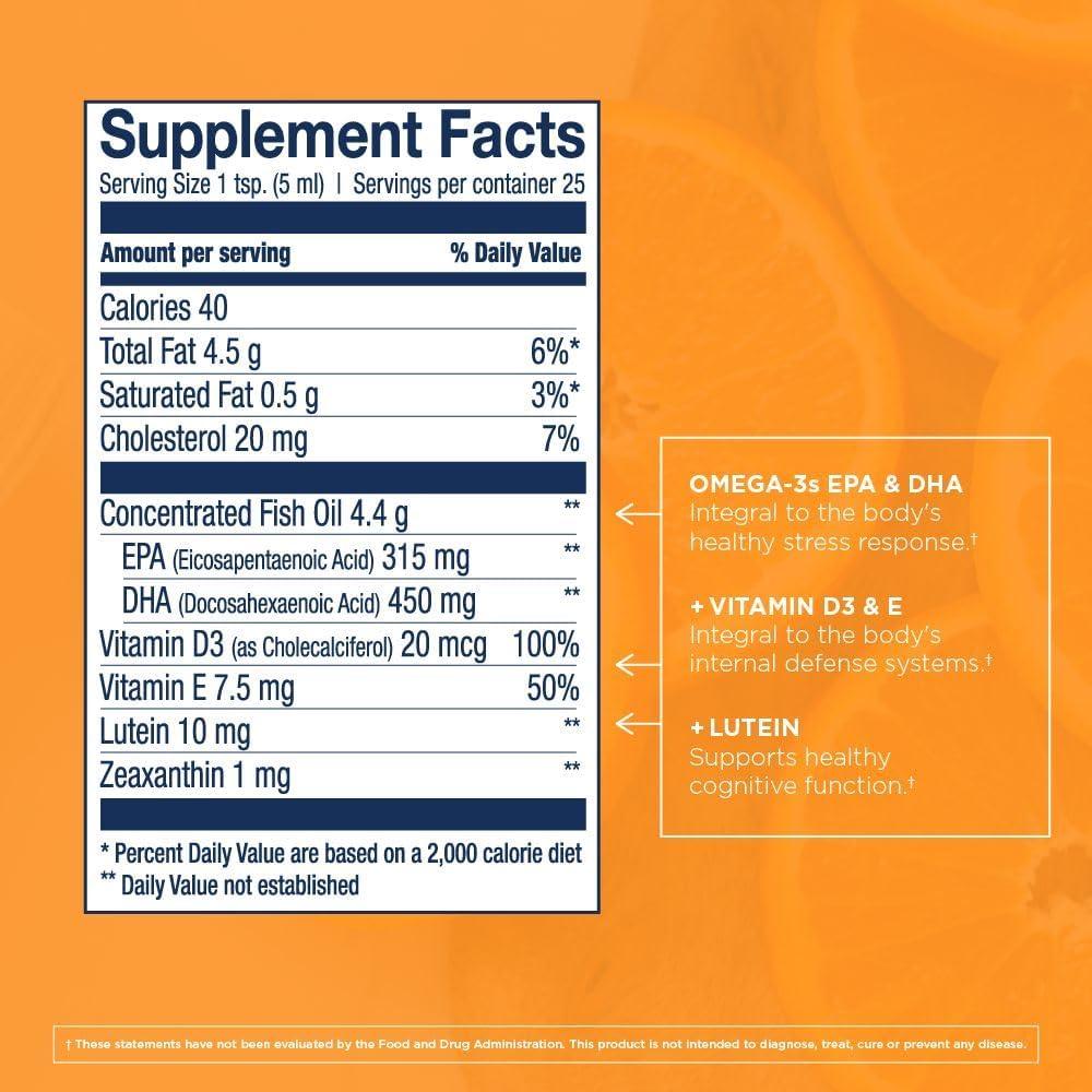 Aceite de Hígado de Bacalao Wiley's Finest 120.5ml Omega-3 Naranja