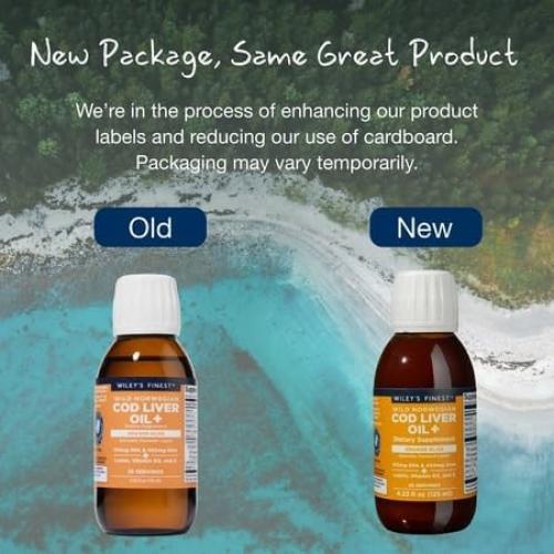 Aceite de Hígado de Bacalao Wiley's Finest 120.5ml Omega-3 Naranja