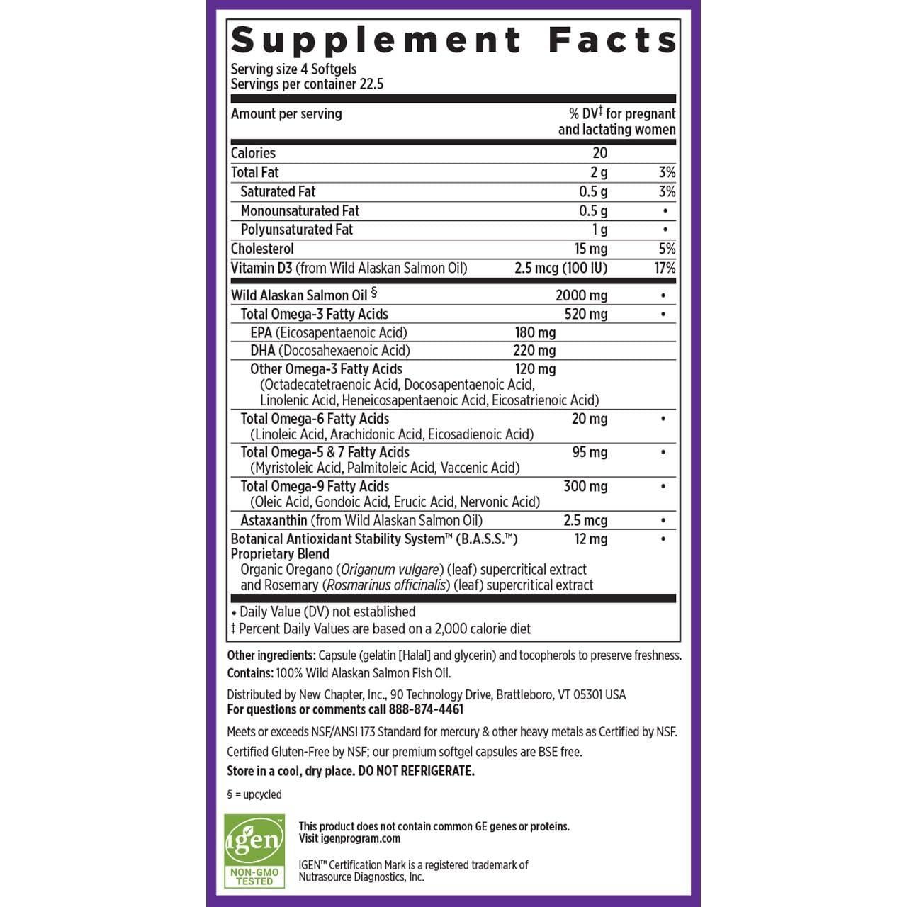 Suplemento Prenatal Omega-3 New Chapter Wholemega 90 Cápsulas