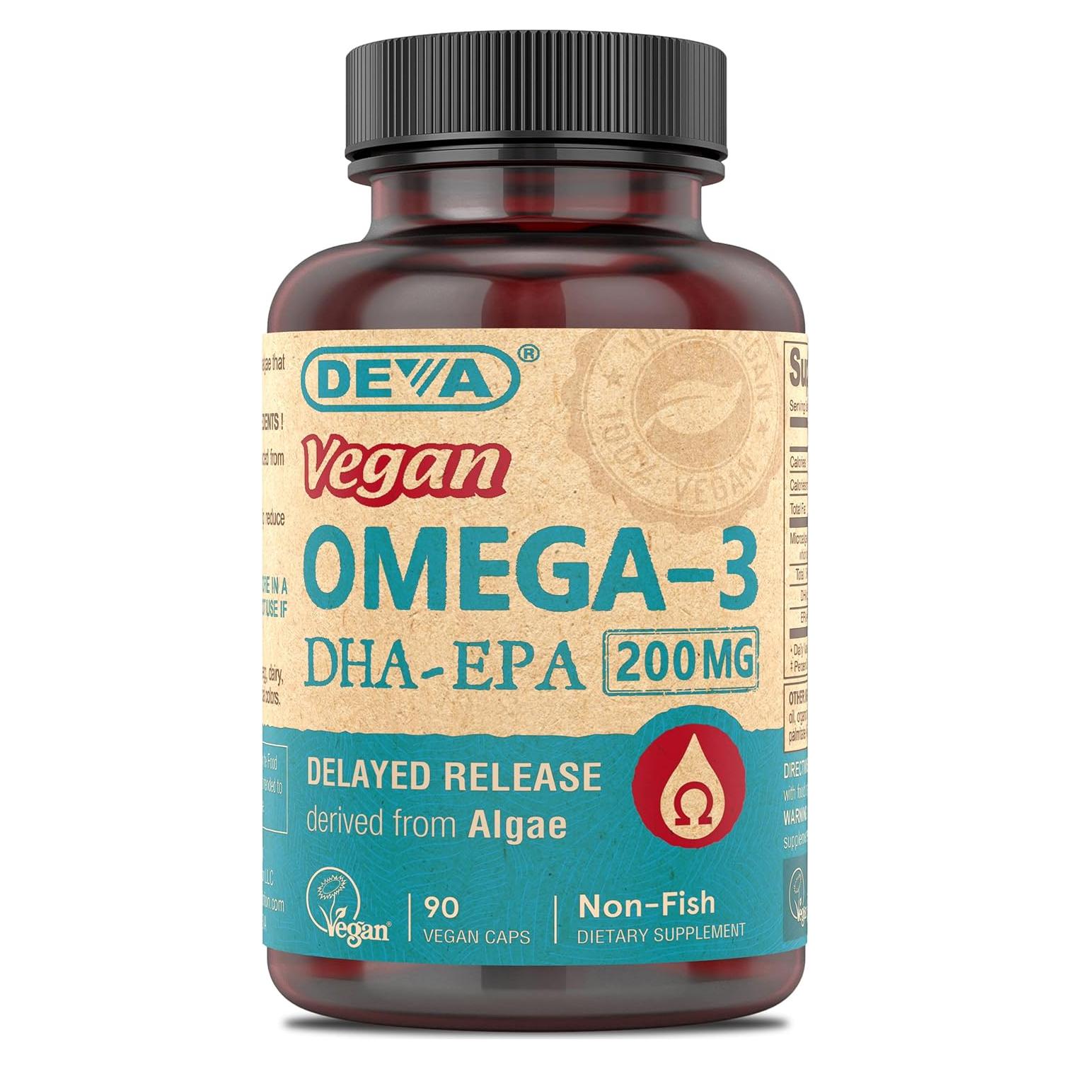 Suplemento Omega-3 DHA-EPA Vegano DEVA 90 Cápsulas