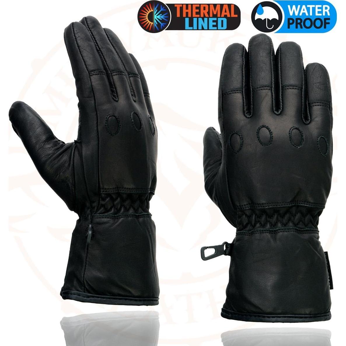 Guantes de Cuero Milwaukee Leather MG7505 para Hombre Negro