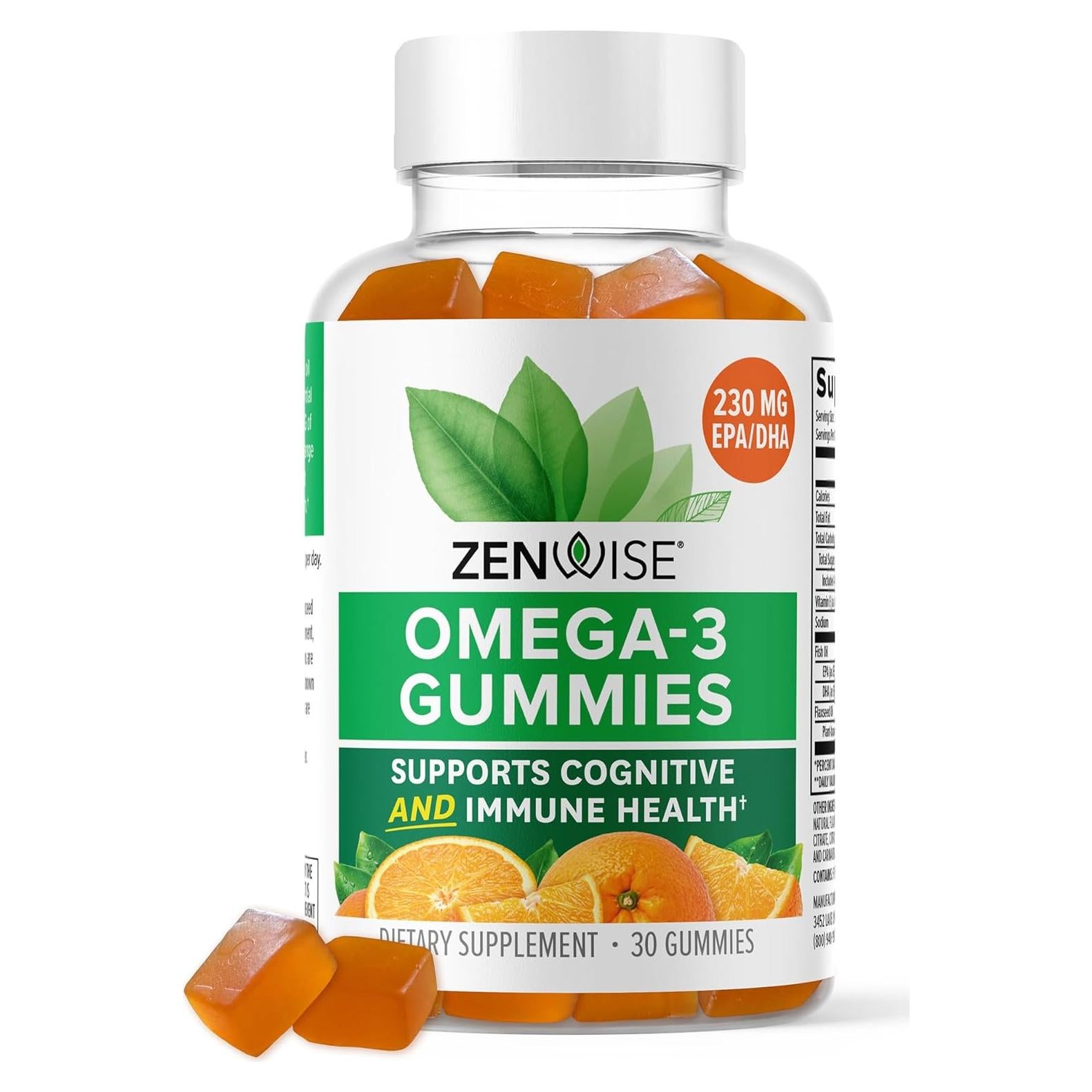 Gomitas Omega-3 Zenwise Health Naranja 200mg DHA/EPA 30 Unidades