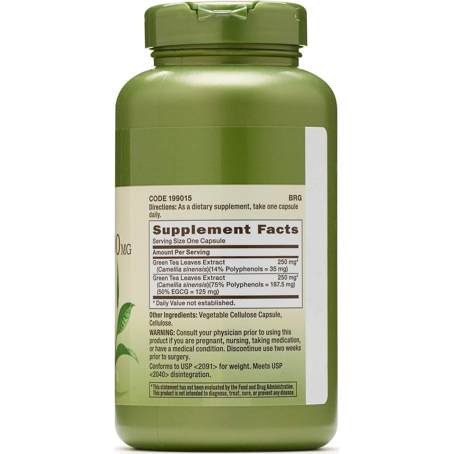 Suplemento GNC Herbal Plus Té Verde 500mg 200 Porciones