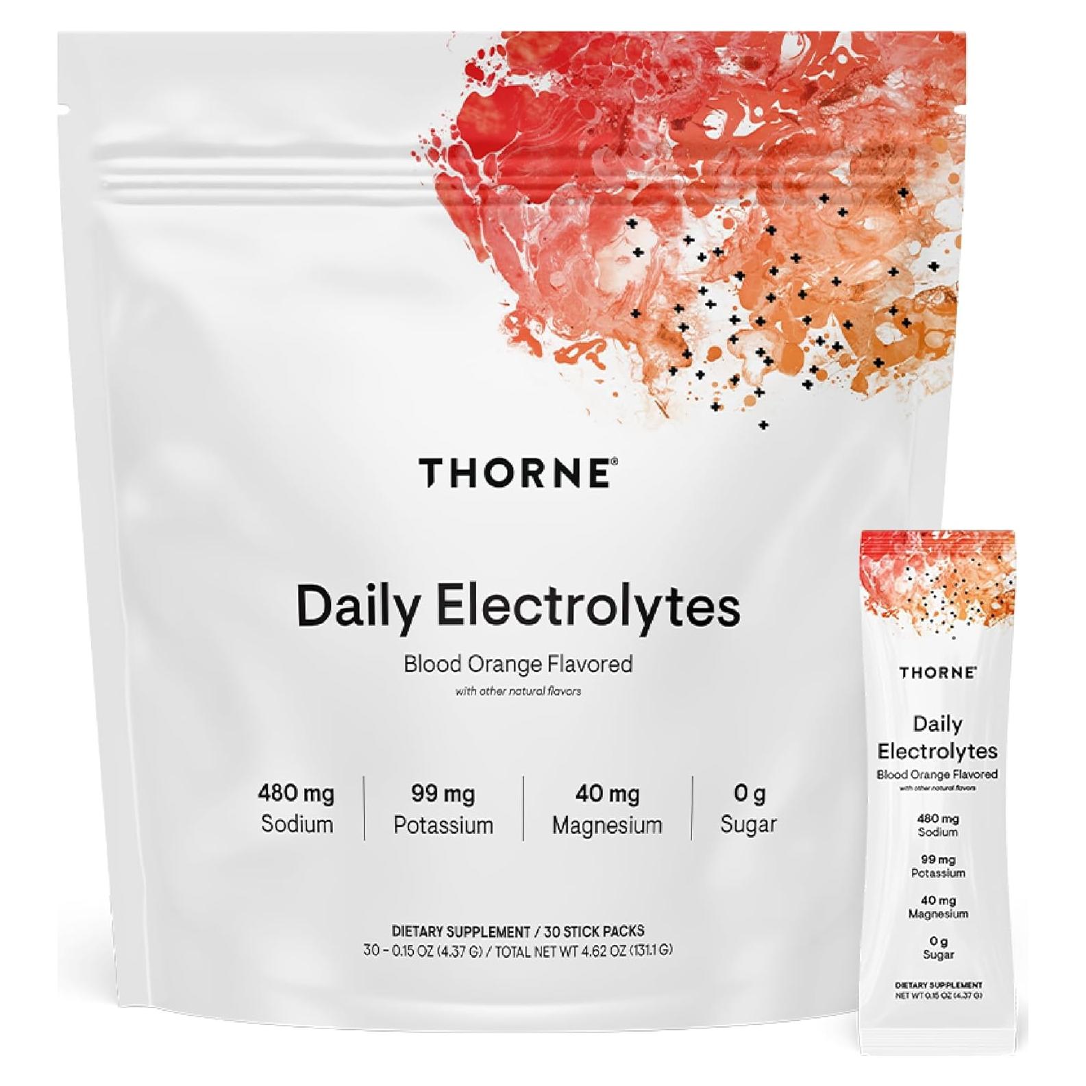 Electrolitos Diarios Thorne Naranja Sangre 30 Stick Sin Azúcar