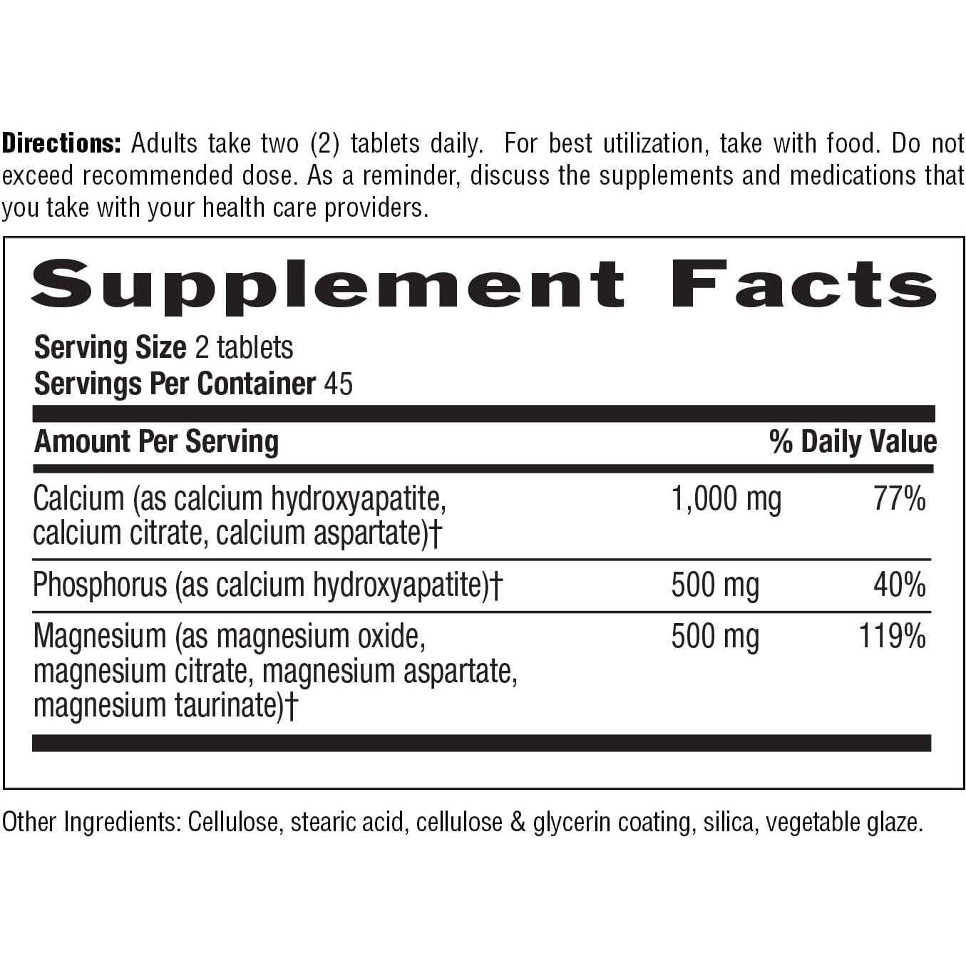 Suplemento de Calcio y Magnesio Country Life 1000mg/500mg 90 Tabletas