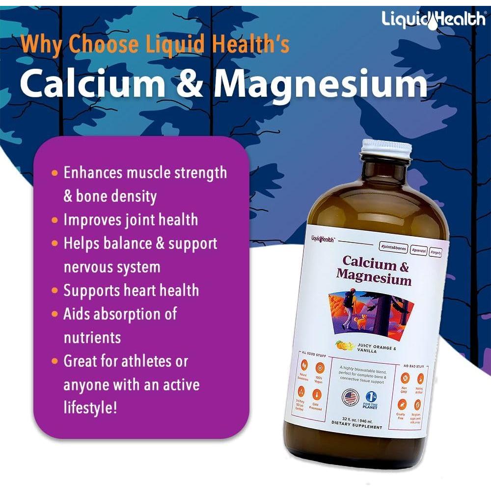 Suplemento Líquido de Calcio y Magnesio LIQUIDHEALTH 946 ml