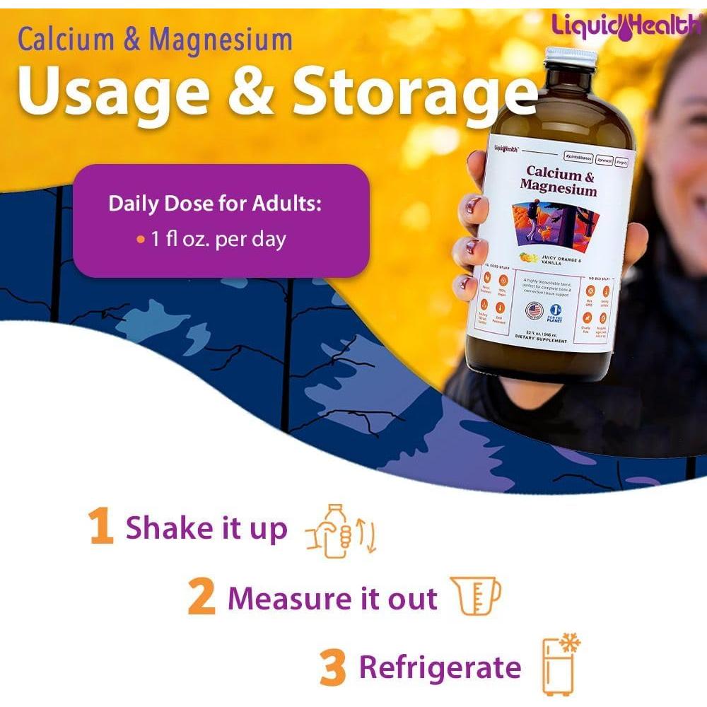 Suplemento Líquido de Calcio y Magnesio LIQUIDHEALTH 946 ml