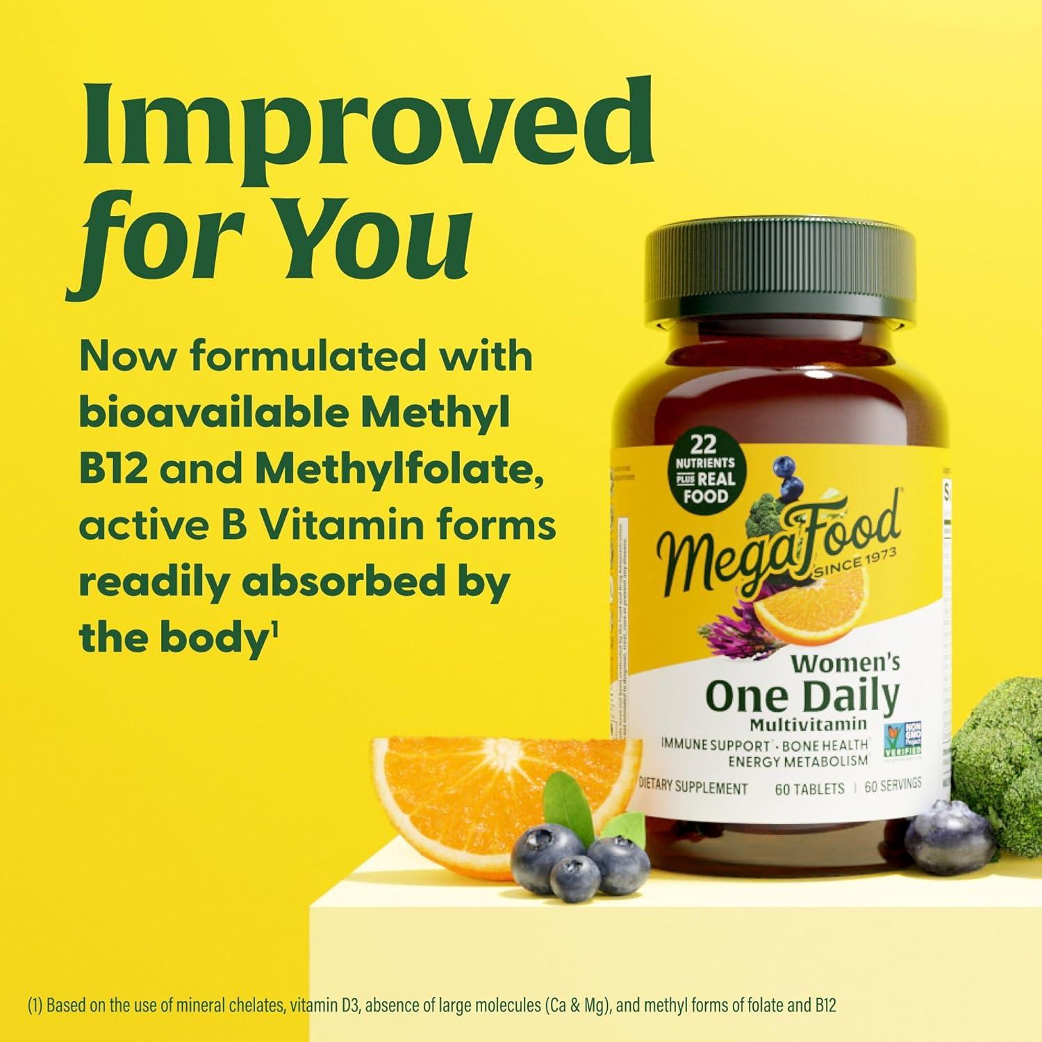 MegaFood Multivitamina para Mujeres 30 Tabletas - Hierro, Vitamina C, D y B