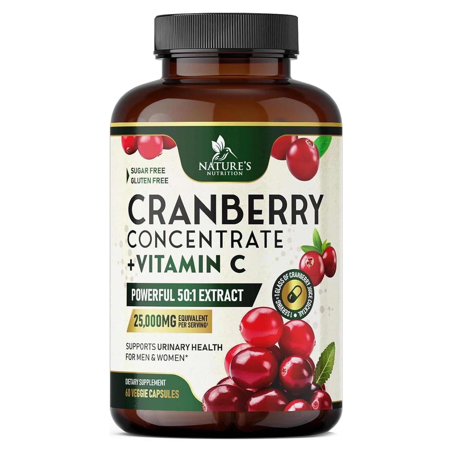 Píldoras de Arándano 25,000mg + Vitamina C - 60 Cápsulas