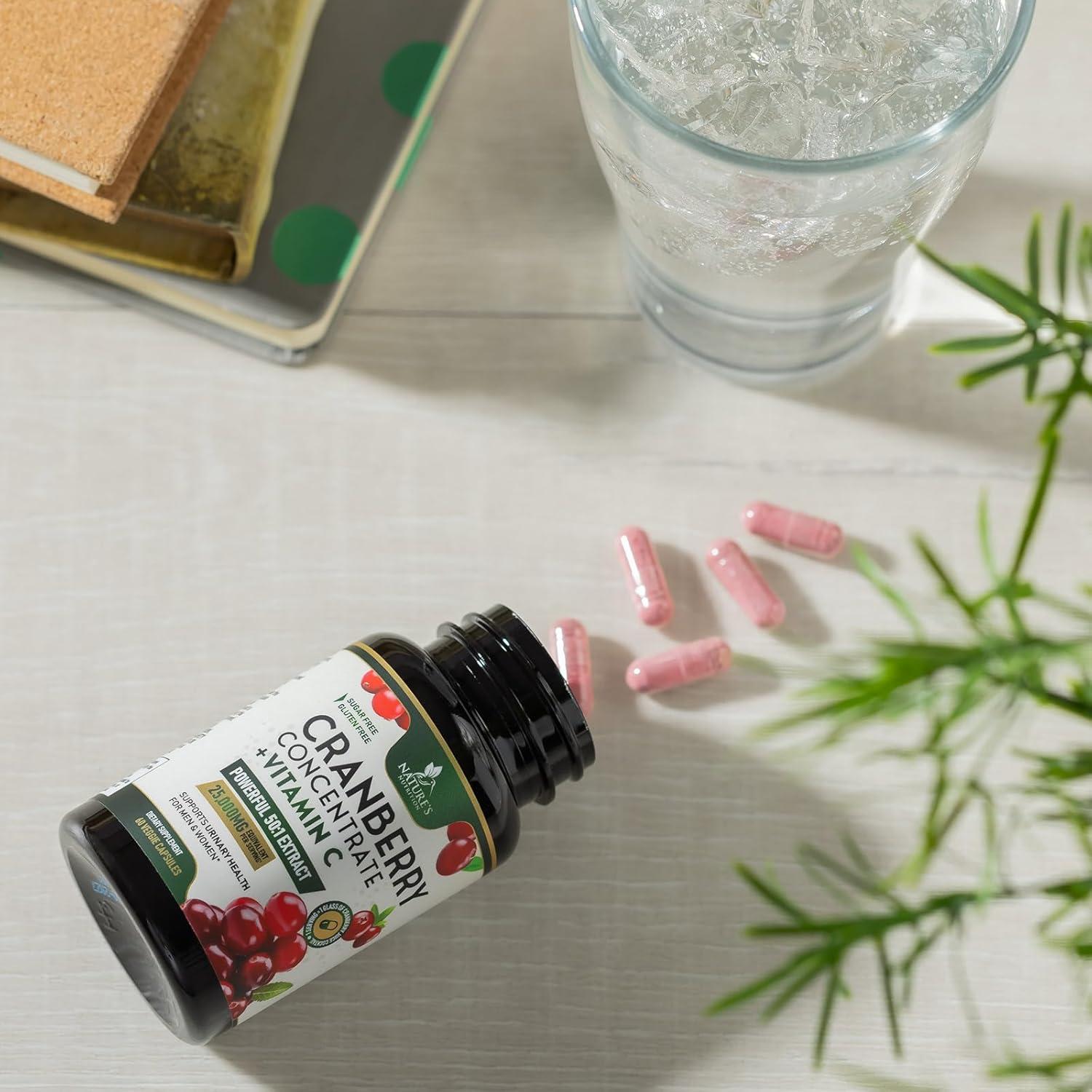 Píldoras de Arándano 25,000mg + Vitamina C - 60 Cápsulas